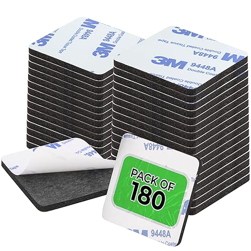 Cinta de espuma de doble cara 180 cuadrados de montaje de almohadillas fuertes Cinta autoadhesiva (negro)