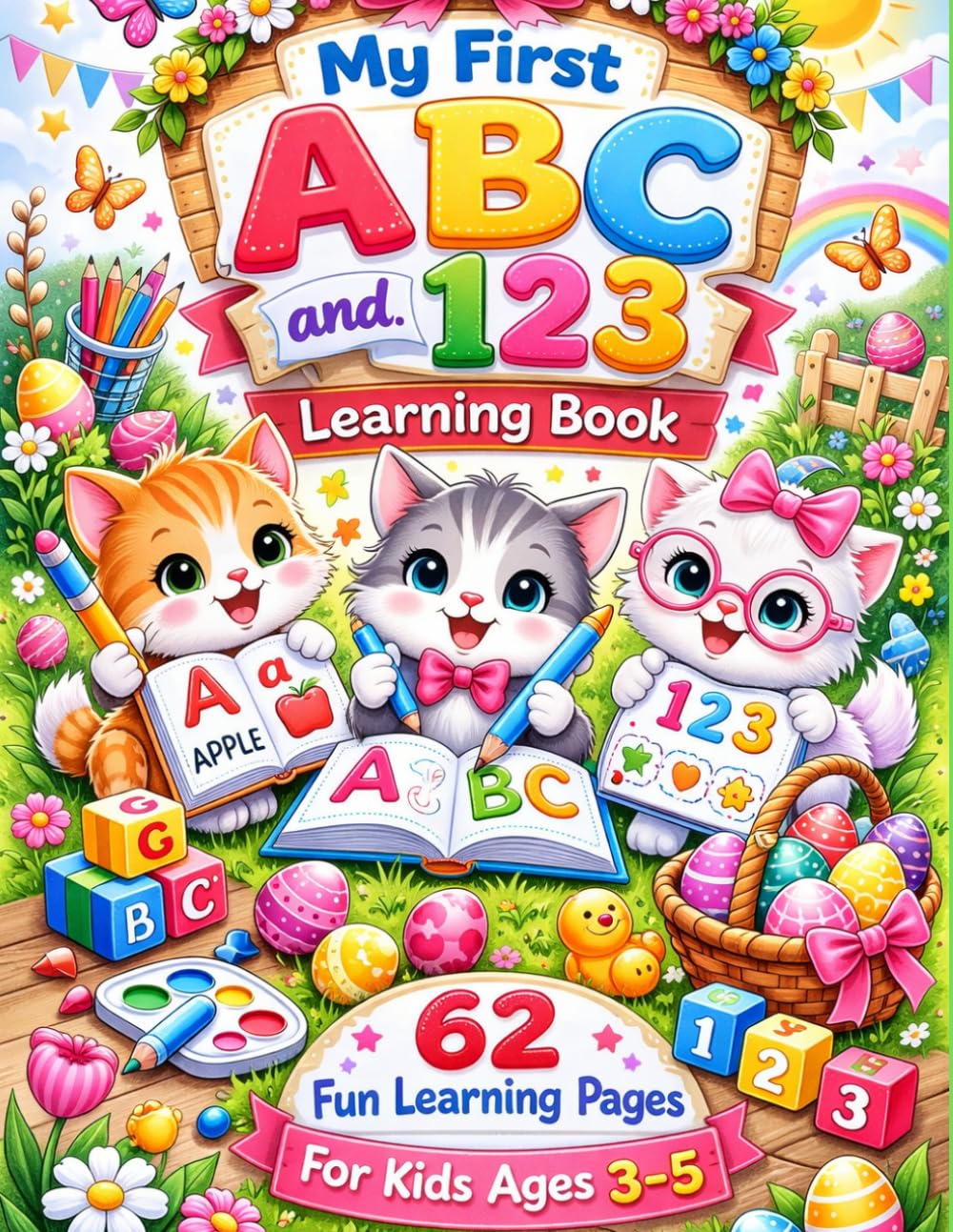 My First ABC and 123: Fun Alphabet and Number Learning Book | Trace Letters, Count Numbers, and Learn First Words | Preschool Workbook | 62 Pages | 8.5 x 11