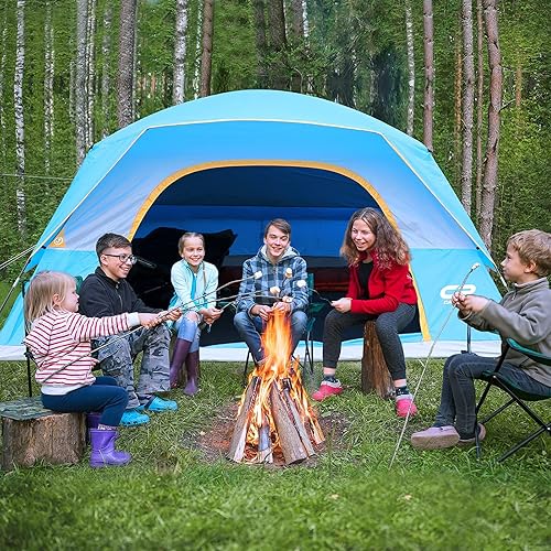 Miniatura 6 de CAMPROS CP Tienda de campaña para 3468 personas, impermeable, resistente al viento, tienda de campaña familiar con lluvia, ventanas de malla