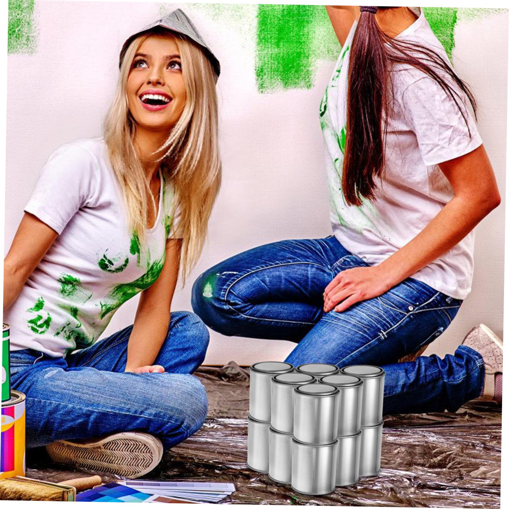 Botes Metálicos sin Revestimiento con Tapa para Pintura Envases Versátiles para Almacenaje de Pinturas Imprimaciones y Selladores Incluye Abridor para Manualidades y Proyectos DIY