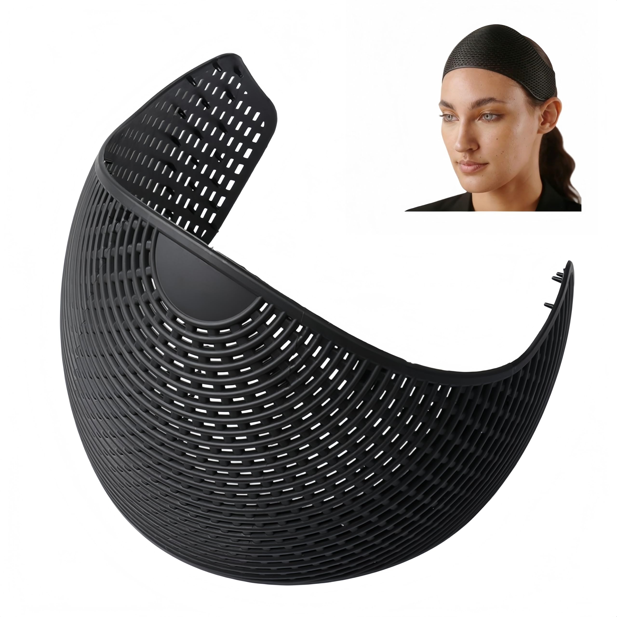 SOYUZERISH Elastic Lightweight Breathable Hijab Crown Cap, Non-Slip Nylon Holder for Effortless Hijab Hold for Women, Students, Daily Wear & Sports, All-Day Comfortable Wear for Women (Black*1)