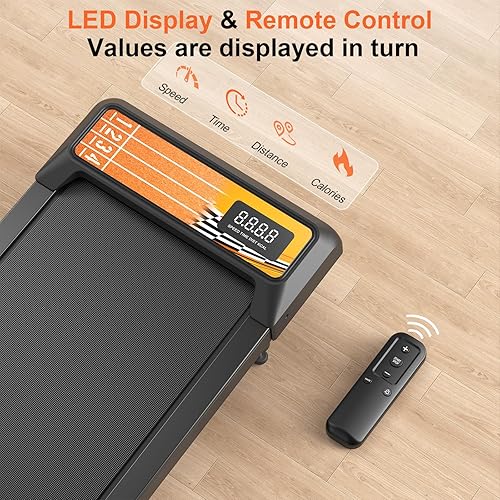 Miniatura 5 de Almohadilla para caminadora con inclinación y barra de agarre – Cintas de correr portátiles para el hogar y la oficina, caminadora pequeña y