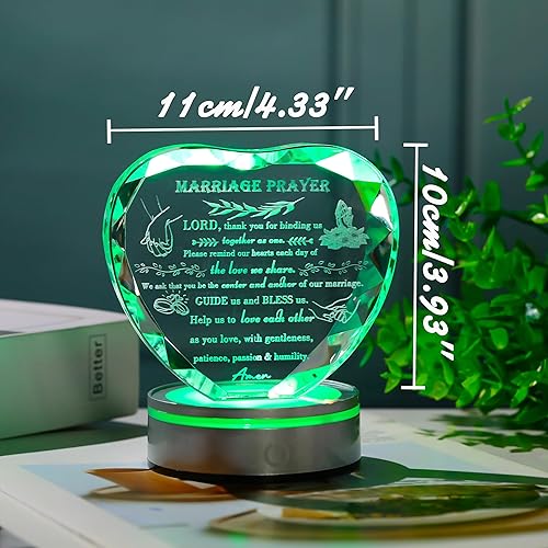 Miniatura 6 de Regalos de boda para parejas únicos 2024  Regalo de matrimonio de feliz aniversario, recuerdo de cristal, regalos de compromiso, regalos de