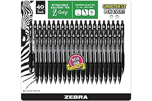 Zebra Black Pens - 40 Pack of Z Grip Ballpoint Pen