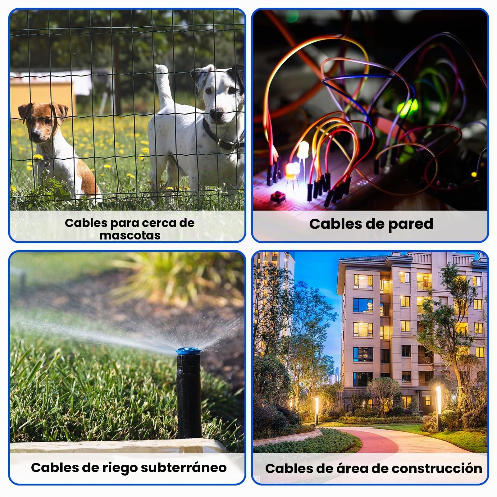 Localizador de cables subterráneo F02 Pro para localizar cables y cables de control, cables de valla de mascotas de hasta 3 pies de profundidad, longitud de 2000 pies con