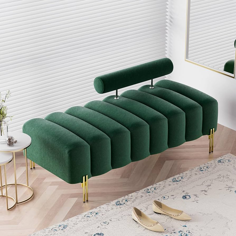camome　オットマン Amazon.com: Nolohoo Modern Bench for Bedroom, 52.2