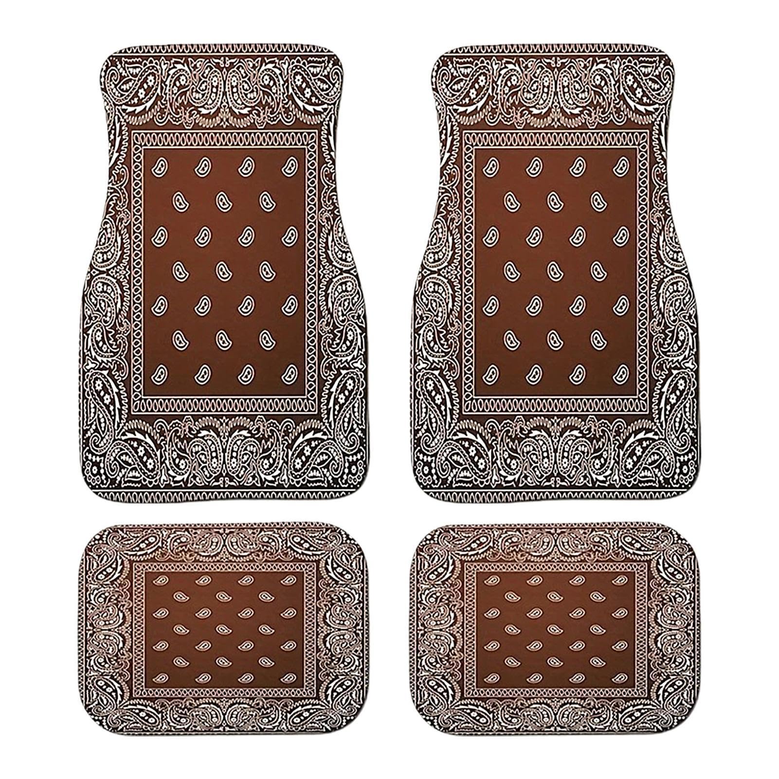 Tapis de voiture bohème, tapis de voiture design rétro, tapis de voiture anti-poussière et antidérapant, accessoires de voiture bohème, tapis de voiture décoratifs, protection contre la neige, la