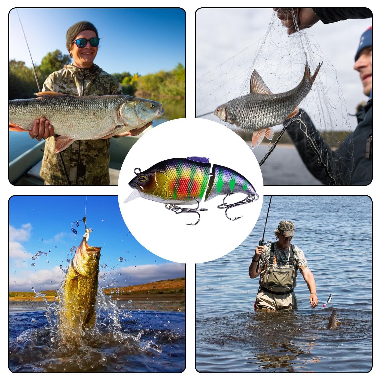 Leurres De Pêche Articulés Swimbait 7.7cm - Design Segmenté Pour Truite Brochet Perche - Pêche En Eau Douce Et Mer