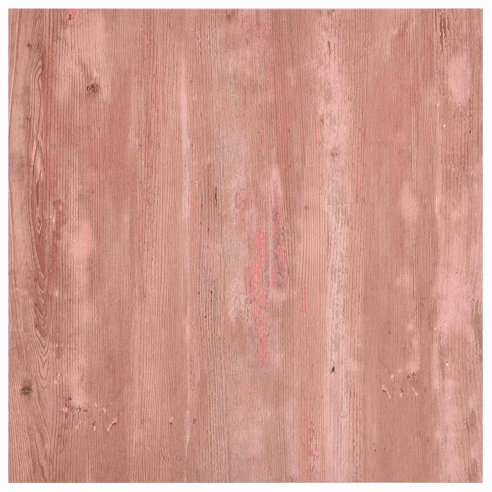 Lot de 55 dalles de sol autocollantes en PVC - Rouge - 5,11 m² - Carreaux de sol rectangulaires pour l'intérieur - Installation facile à faire soi-même - Surface facile d'entretien pour la maison