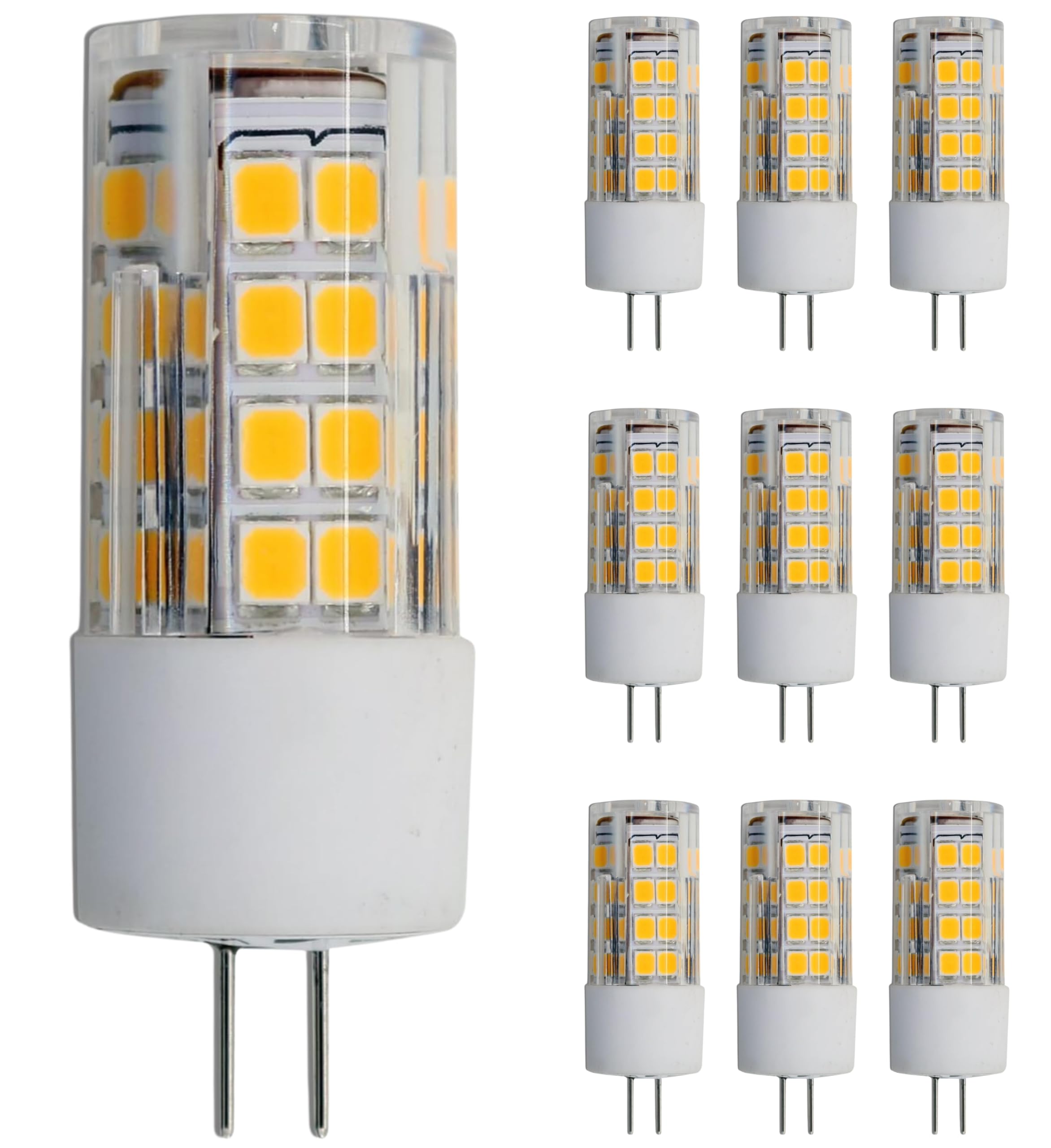 Lumina Lighting® G4 4W Led Bulb (10 Pack) 4W Bi-Pin LED Light Bulb | 12V AC/DC - 400 Lumen 3000K Warm White | Outdoor Landscape Light Bulb | G4 4W LED Bulb