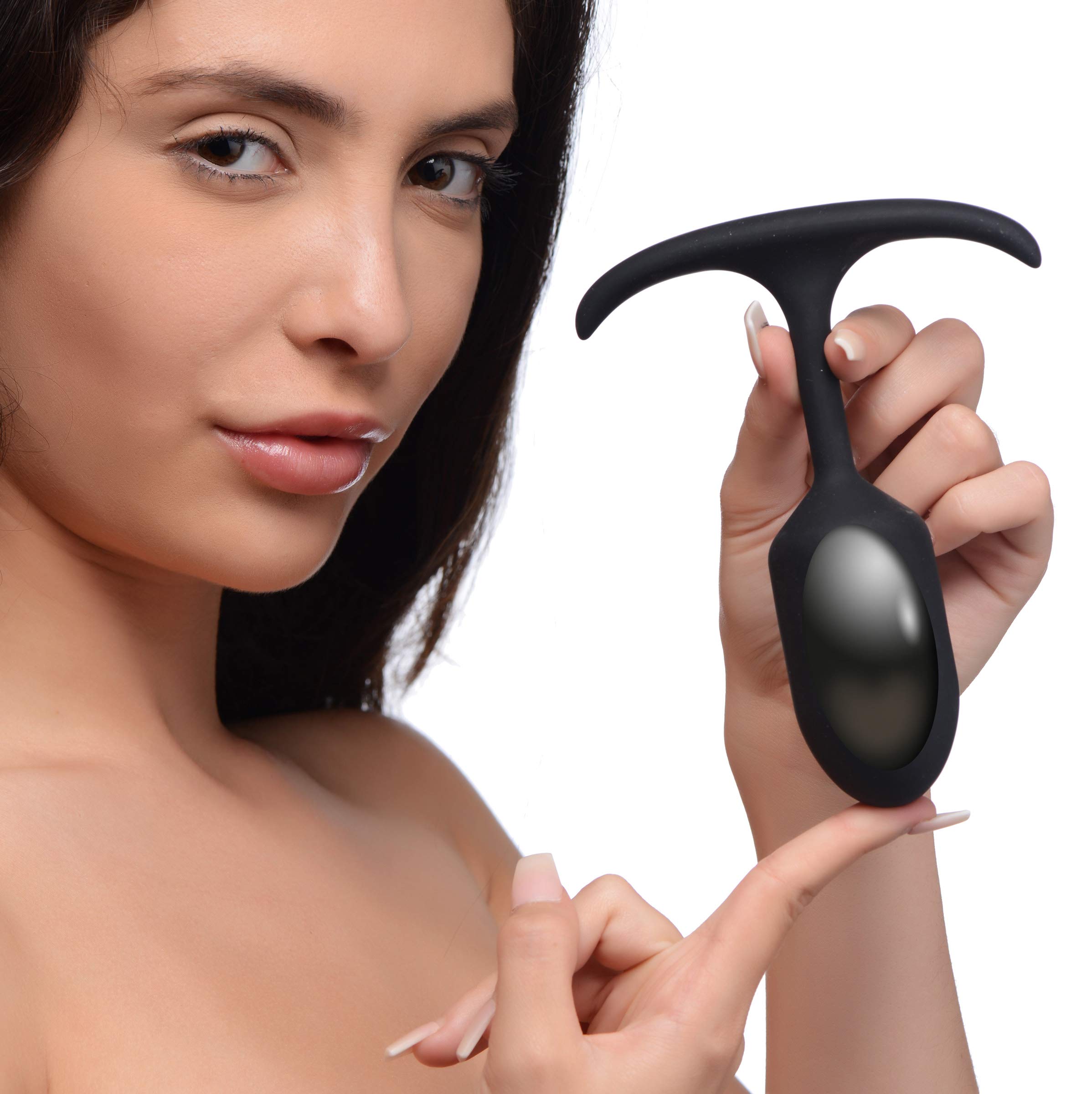 HEAVY HITTERS Premium Silicone Weighted Anal Plug – Medium Butt Plug with Internal Weight – Black Anal Toy for Training, Stretching & Fulfillment – 5.8oz