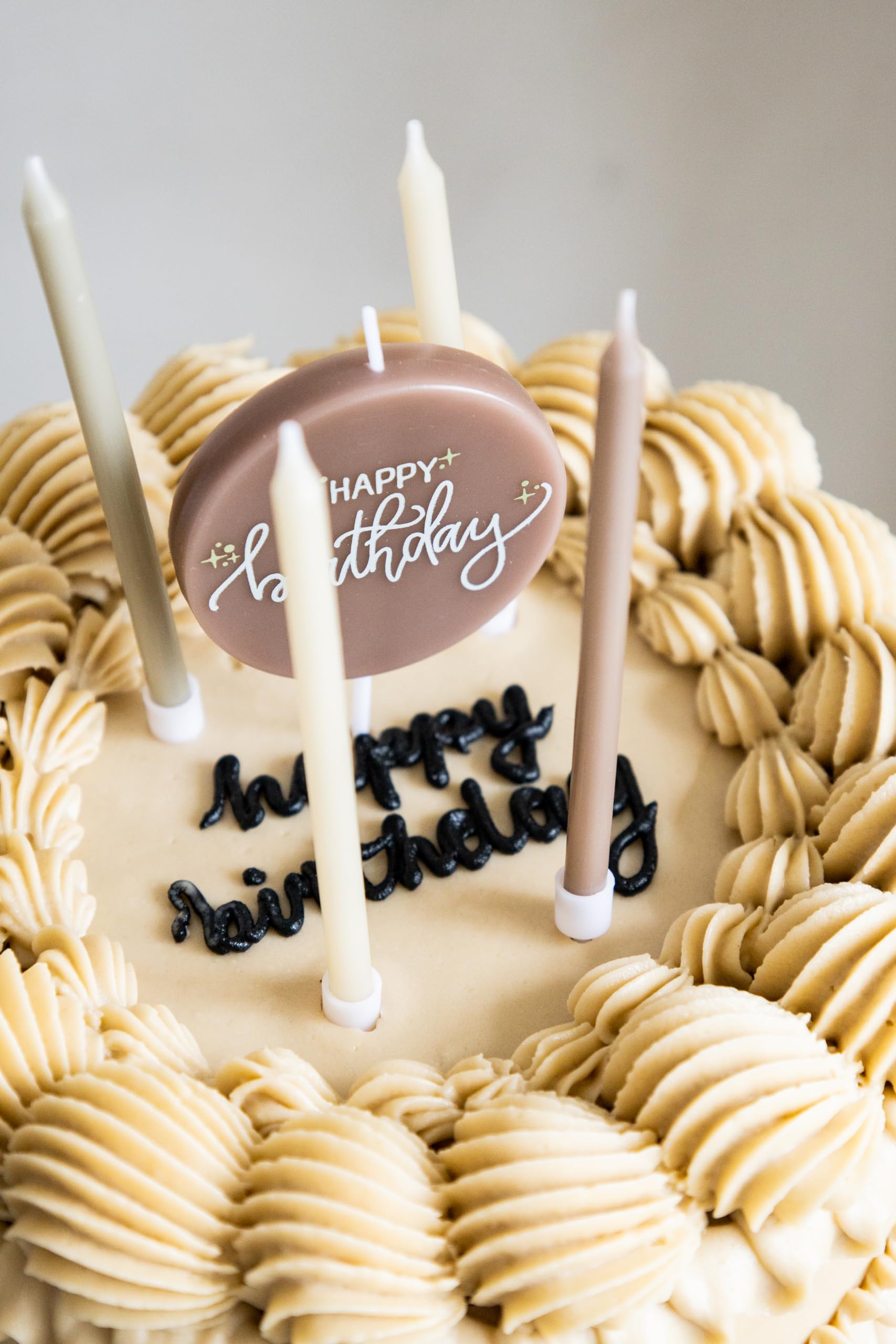 Folat Set 11 Candeline Per Torta Compleanno - Collezione Crème Rose, 9,5 Cm, Rosa Crema E Oro Champagne