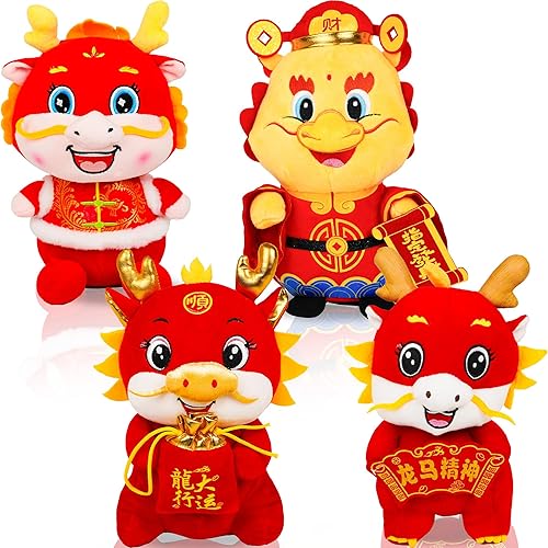 KDJFIIH Juguete de peluche de dragón chino, 1