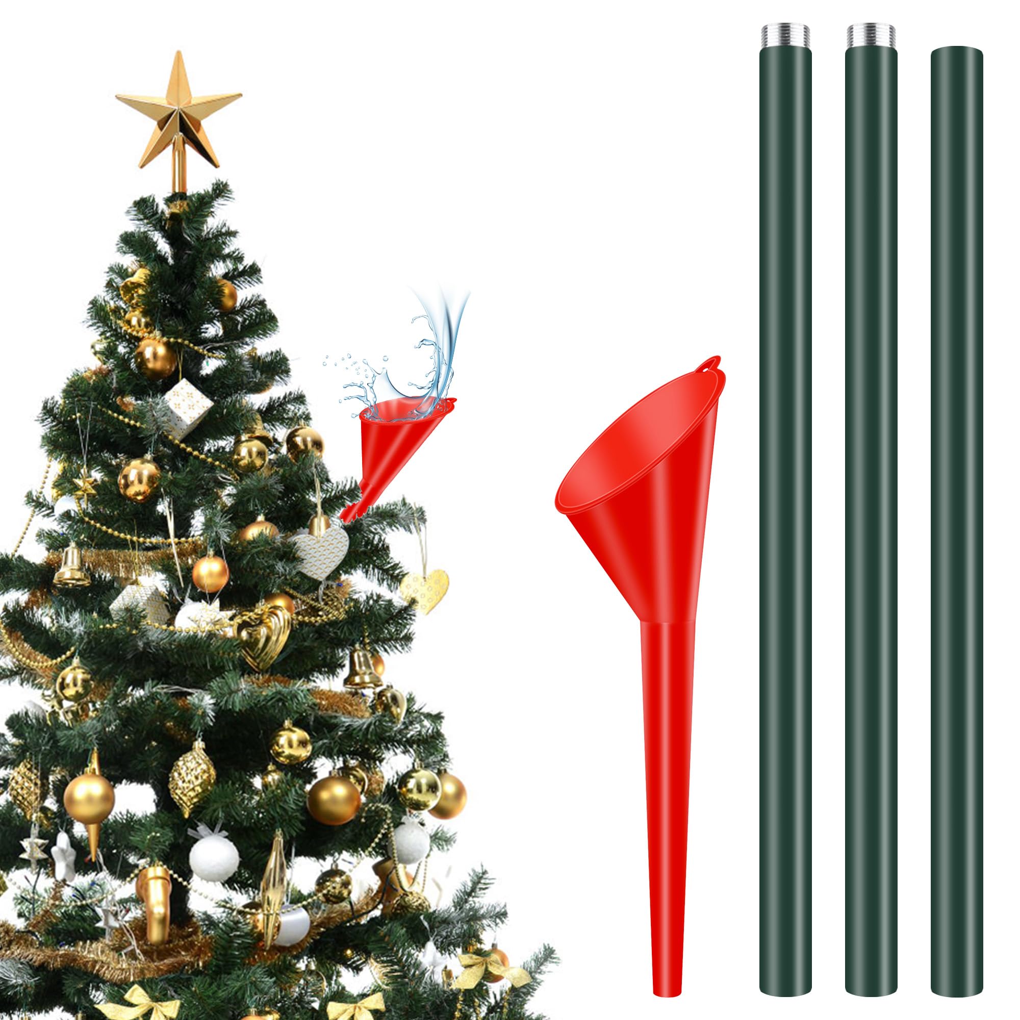 Christmas Tree Watering Funnel, Aluminum Christmas Tree Watering Pipe, Tree Watering System Tree Funnel Waterer Device Plant Watering Tool for Indoor Outdoor Tree