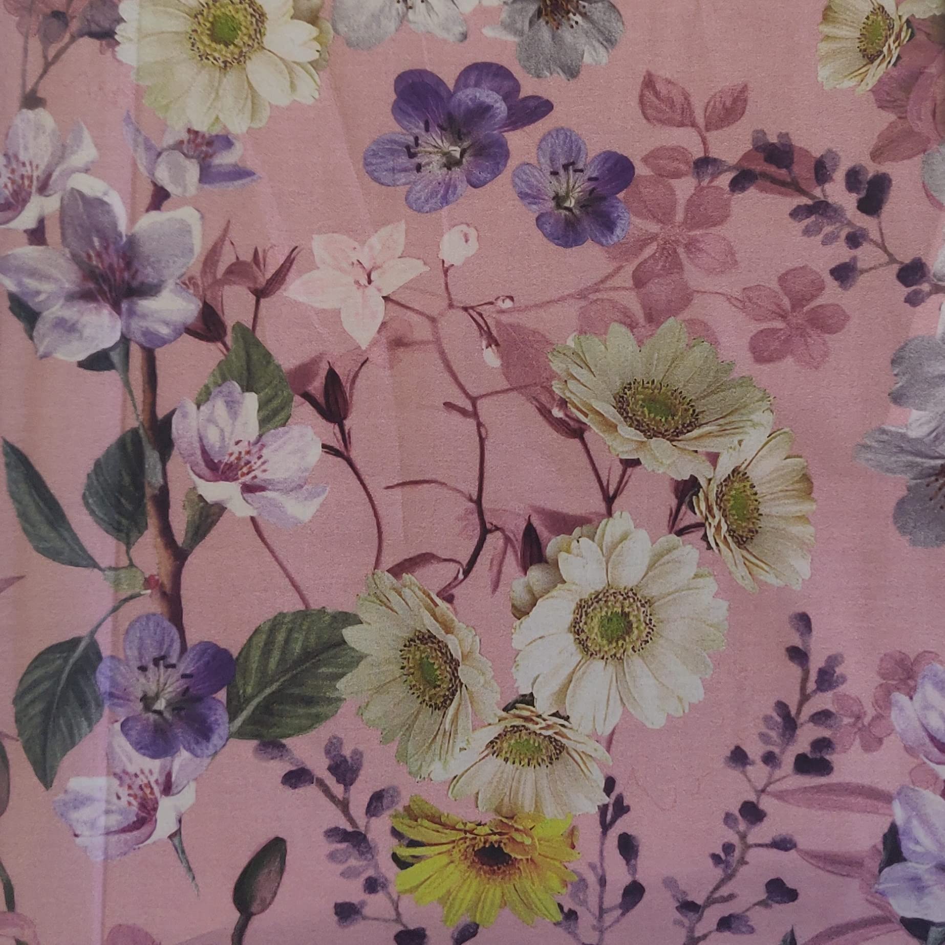 Cotton Lawn Digital Print Fabric Material Rose C8298, 1Mtr 145cm x 100cm