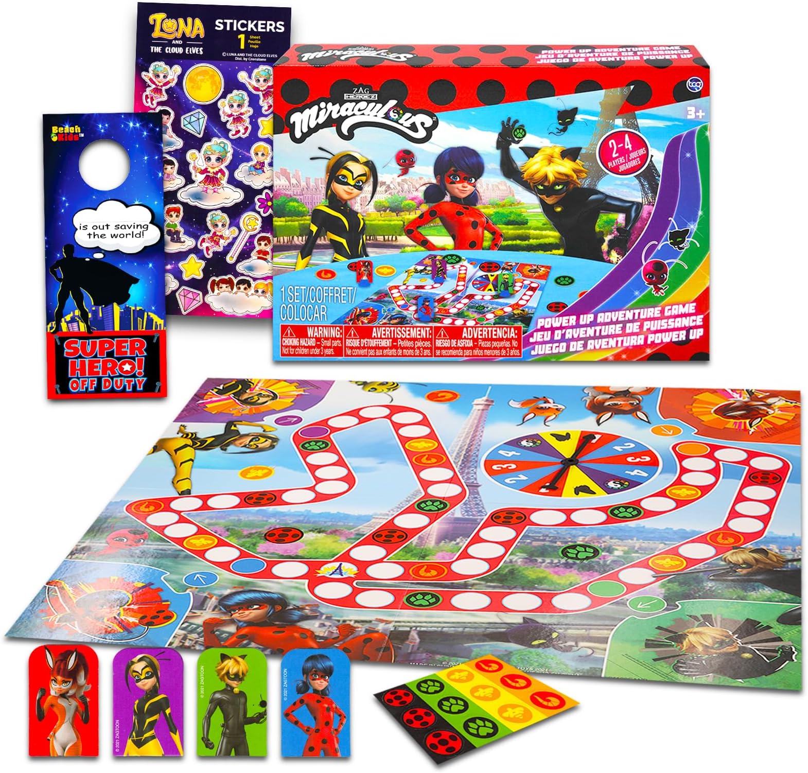 Ladybug Power Up Game for Kids - Miraculous Ladybug Bundle with Power Up Adventure Game Plus Miraculous Ladybug Stickers (Miraculous Ladybug Gifts)