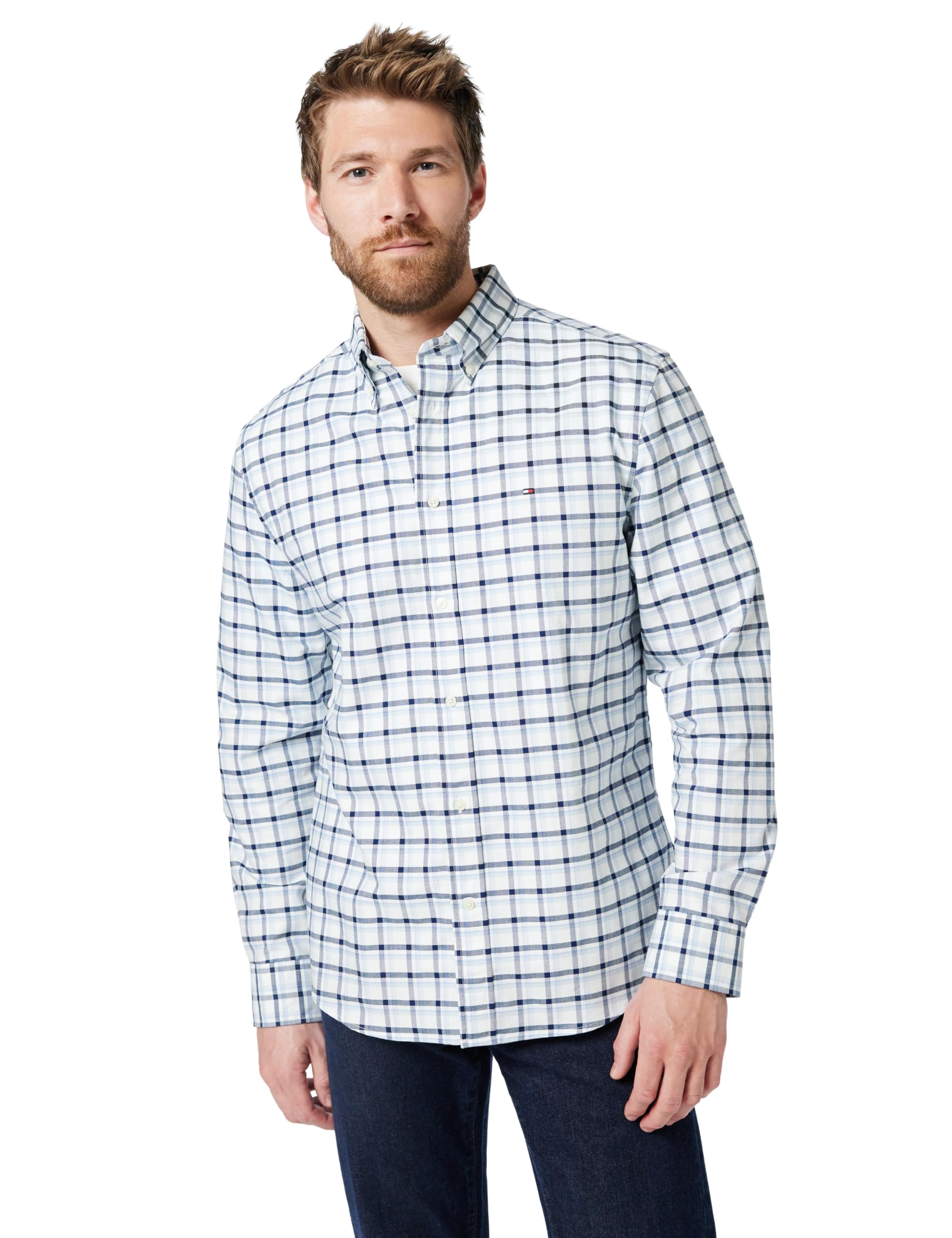 Tommy Hilfiger Herren Hemd Heritage Oxford Easy Check Regular Fit