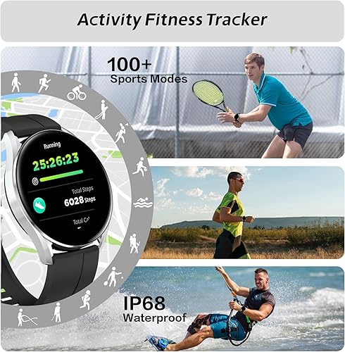 Miniatura 3 de BRIBEJAT Reloj inteligente compatible con teléfono Android iPhone Samsung, pantalla AMOLED HD de 1.43 pulgadas, asistente de voz y respuestallamada,