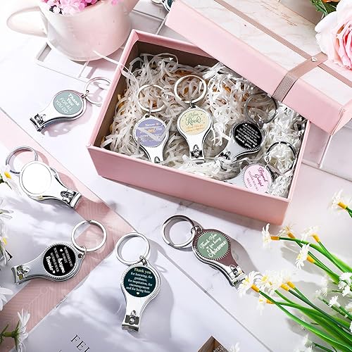 Vista 5 de Roshtia 30 piezas de llavero abridor de botellas inspirador cortauñas con citas motivacionales para agradecimiento, regalo de agradecimiento