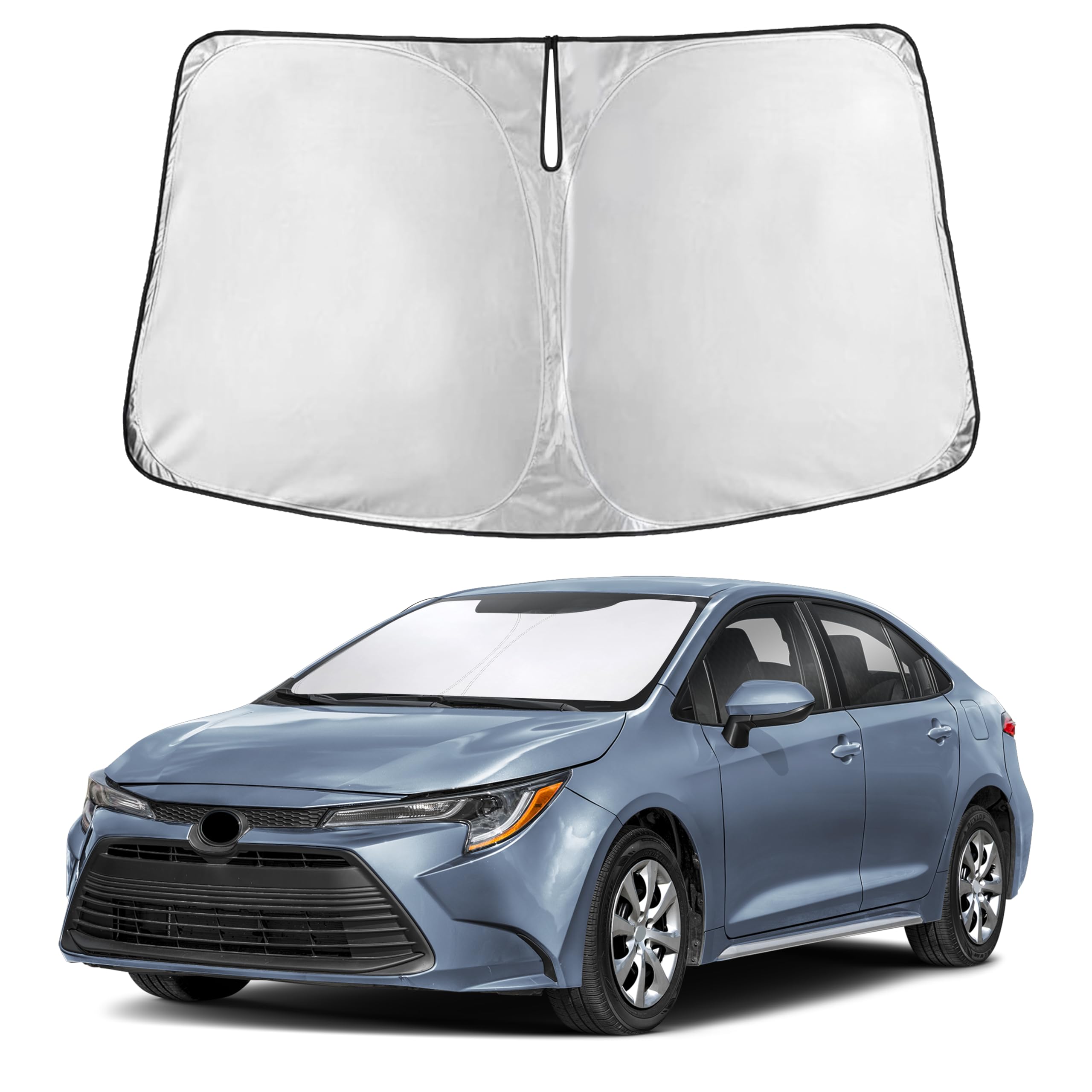 Autovir Windshield Sun Shade Fit for 2020-2024 2025 2026 Toyota Corolla Sunshade, Front Car Window Shades Sun Visor, Blocks UV Rays & Heat, Car Accessories Fit for Toyota Corolla 2020-2026