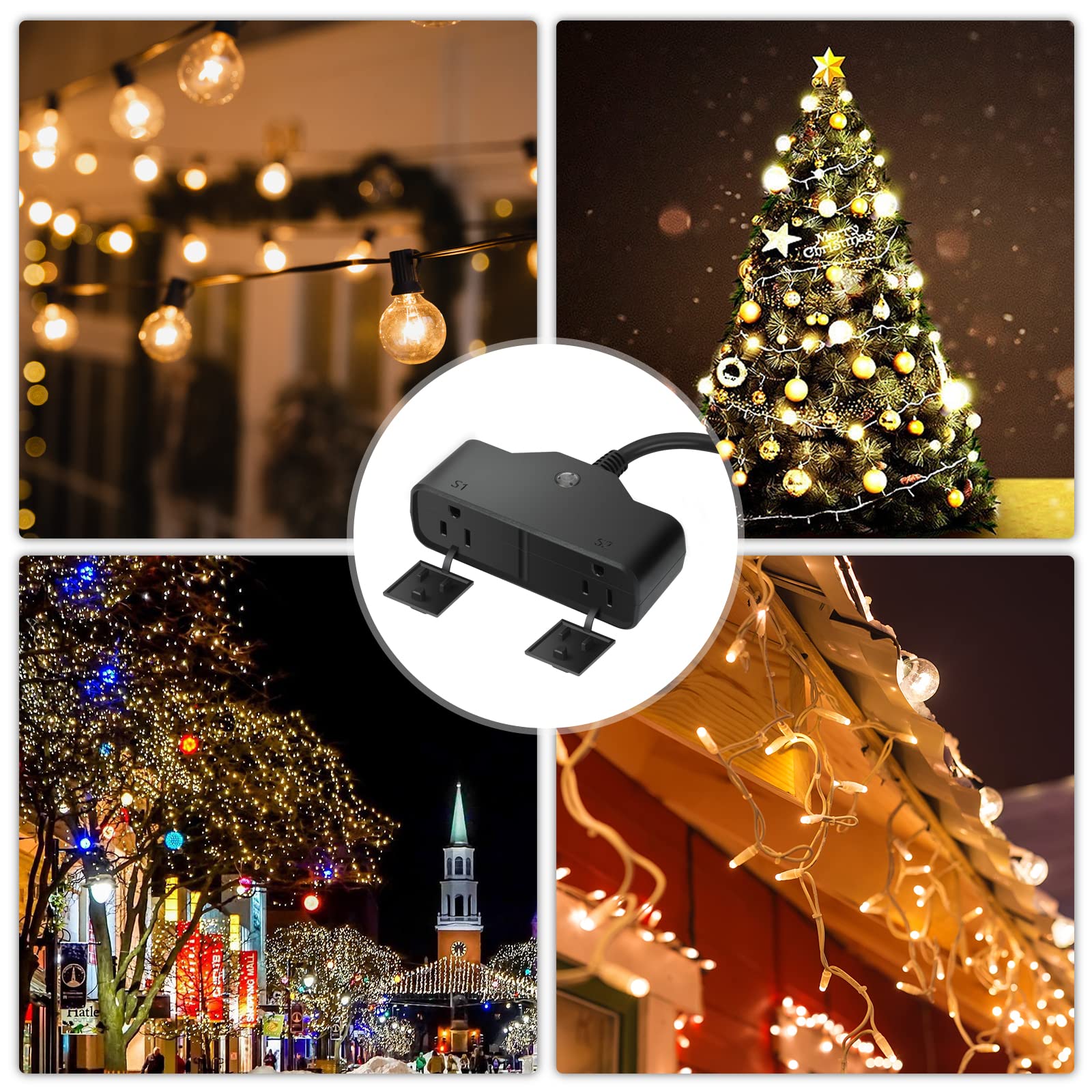 15A Outdoor Smart Plug Heavy Duty Smart Home Wi-Fi Outlet Timer Outlet with 2 Sockets Wireless Remote Control — view 7