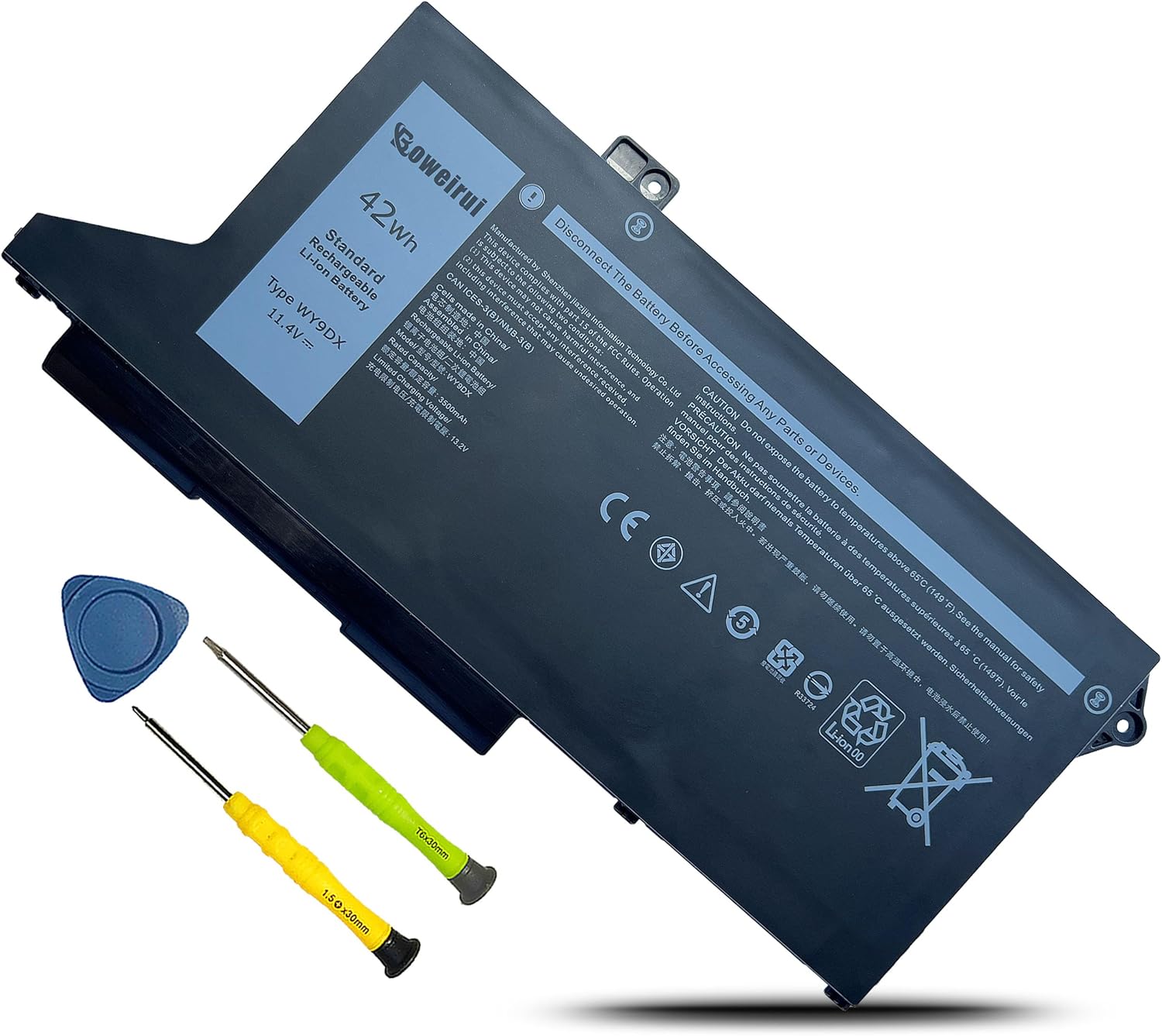 BOWEIRUI 42Wh WY9DX Battery Replacement for Dell Latitude