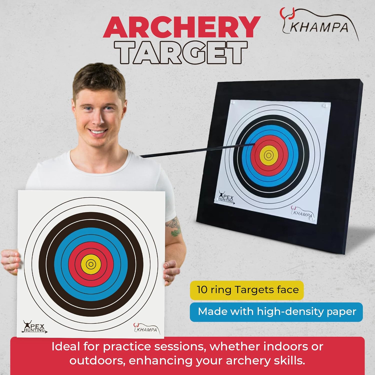 Paper Archery Target for Backyard- Water and Tear Resistant Bow Arrow Targets for Hunting & Archery Targets,Target Practice Accessories