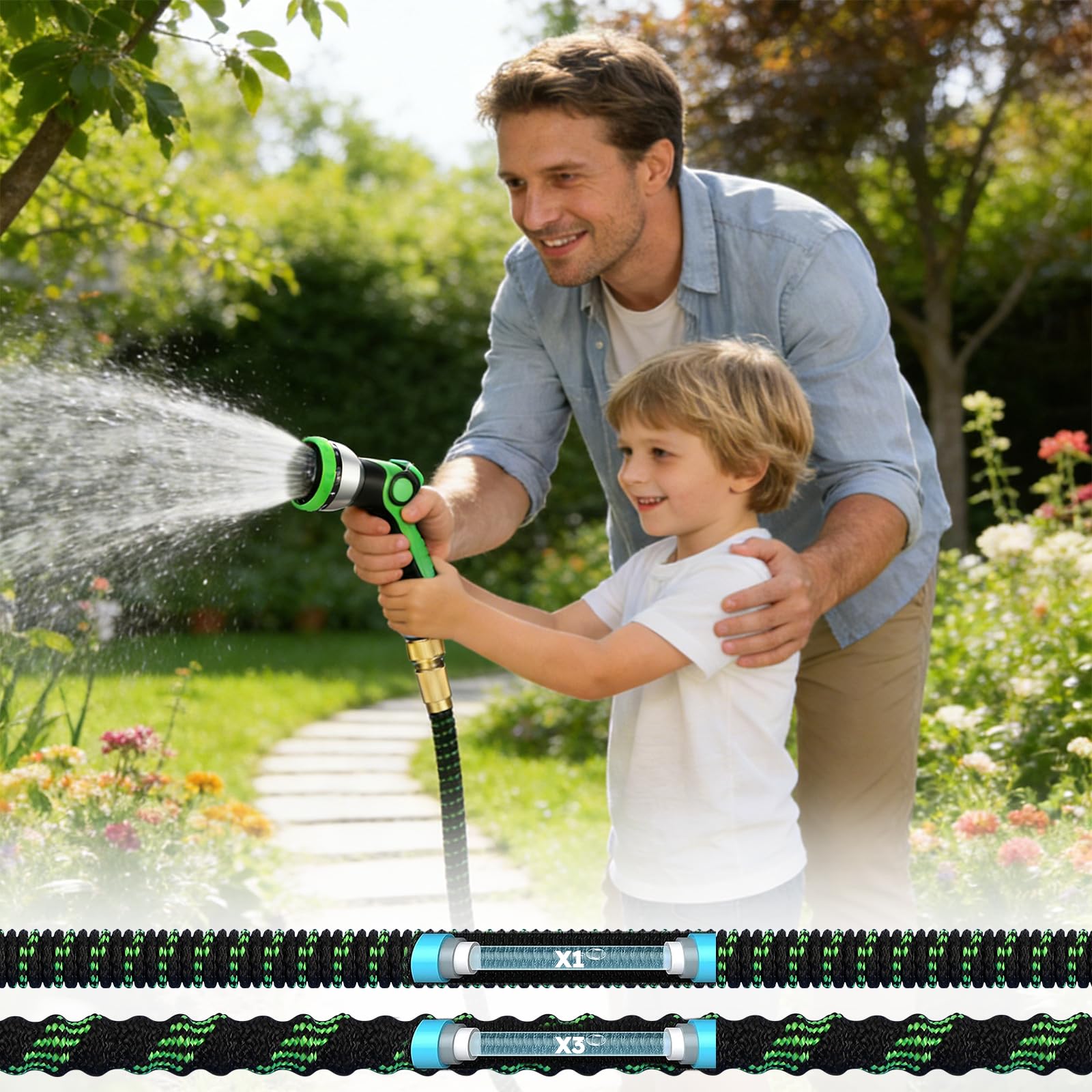30m Tubo da Giardino Estensibile,Canna Acqua Giardino