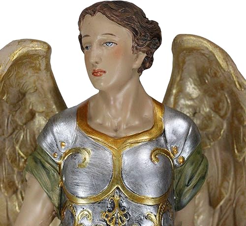 Miniatura 7 de Ebros Gift Figura de Arcángel de la Iglesia Católica San Gabriel de 1225 pulgadas de alto ángel mensajero de Dios sosteniendo el rollo Revelación de