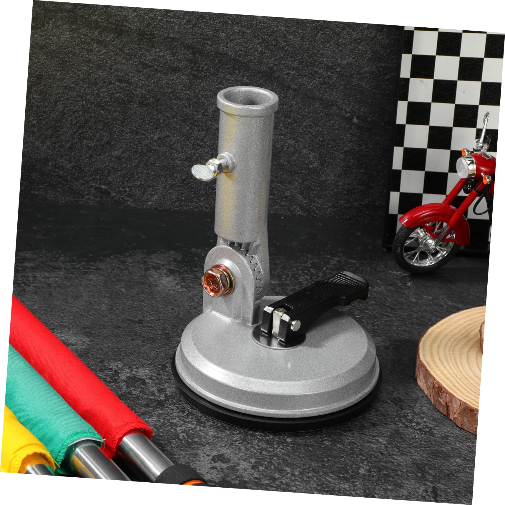 Minkissy Supporto Bandiera Ventosa Resistente al Vento Forte per Auto in Lega di Alluminio e Gomma Base Regolabile a 180 Gradi