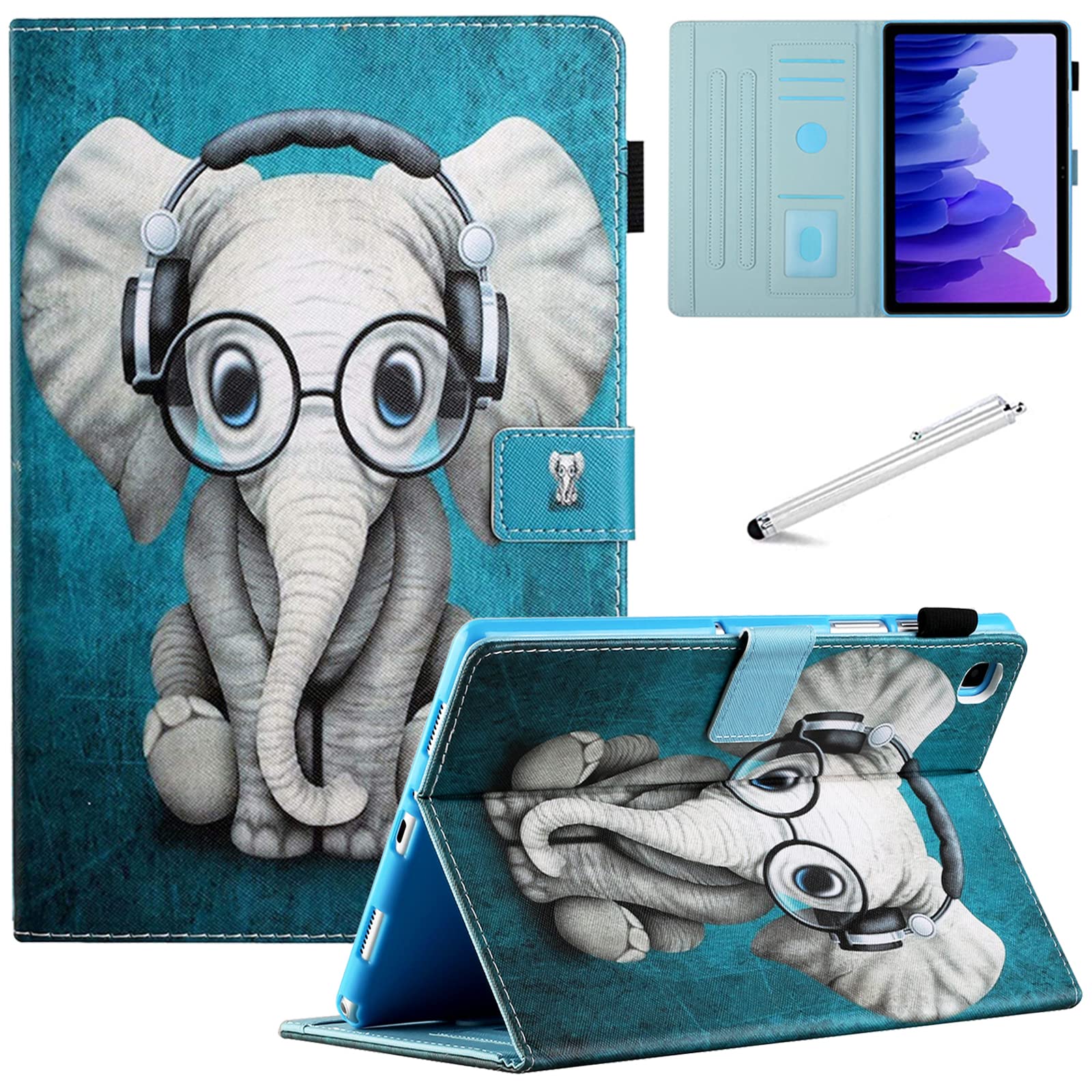 Fancity Samsung Galaxy Tab A7 10.4 2020 Case, Samsung Tab A7 Case, Protective Stand Case with Auto Sleep/Wake for Galaxy Tab A7 10.4" 2020 Tablet (Model -T500/T505/T507), Music Elephant