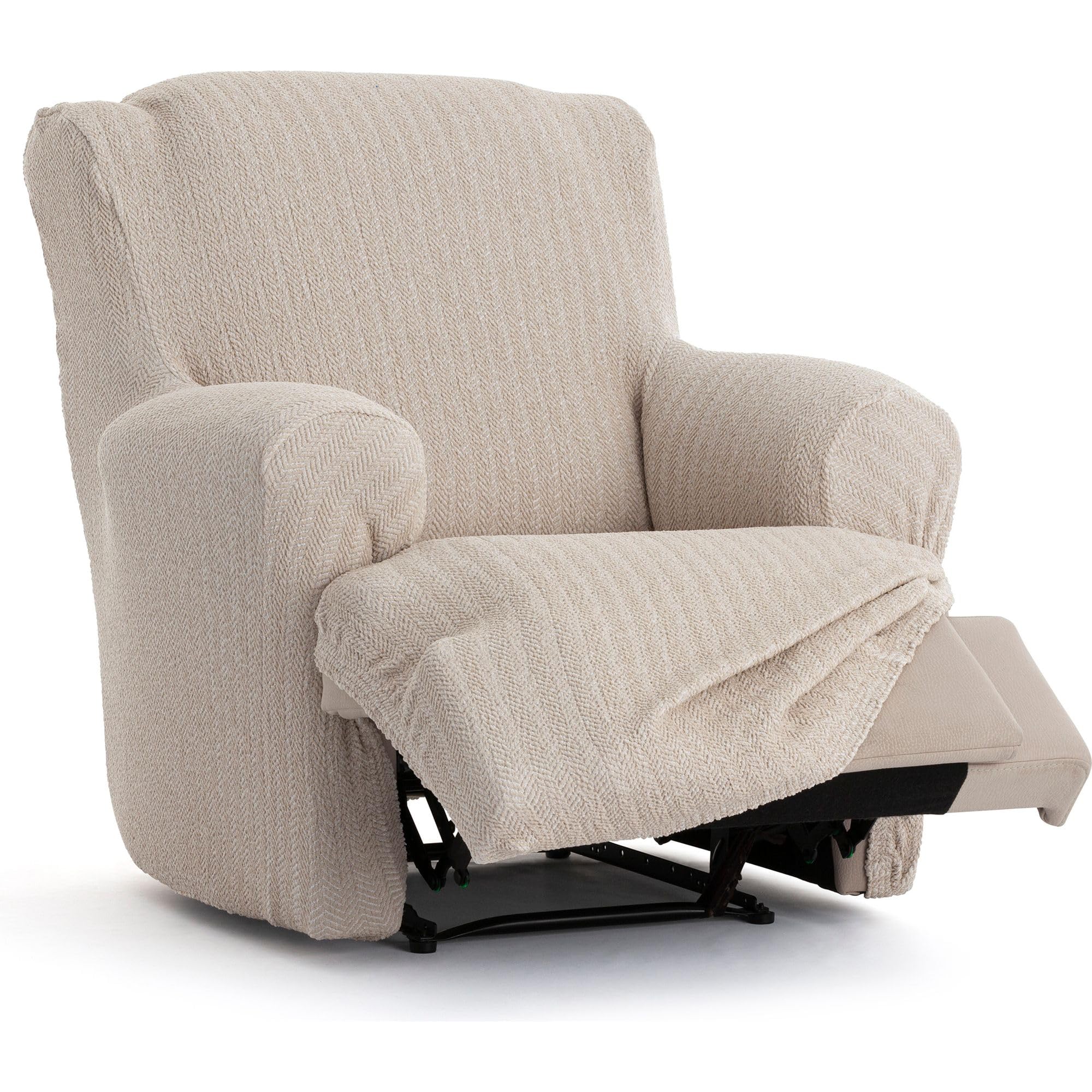 ECOMMERC3 | Funda para Sillón Pies Juntos Relax Bielástica, Transpirable y Fácil de Colocar - Funda Sillón Pies Juntos Relax Color Lino con Espumas de Sujeción