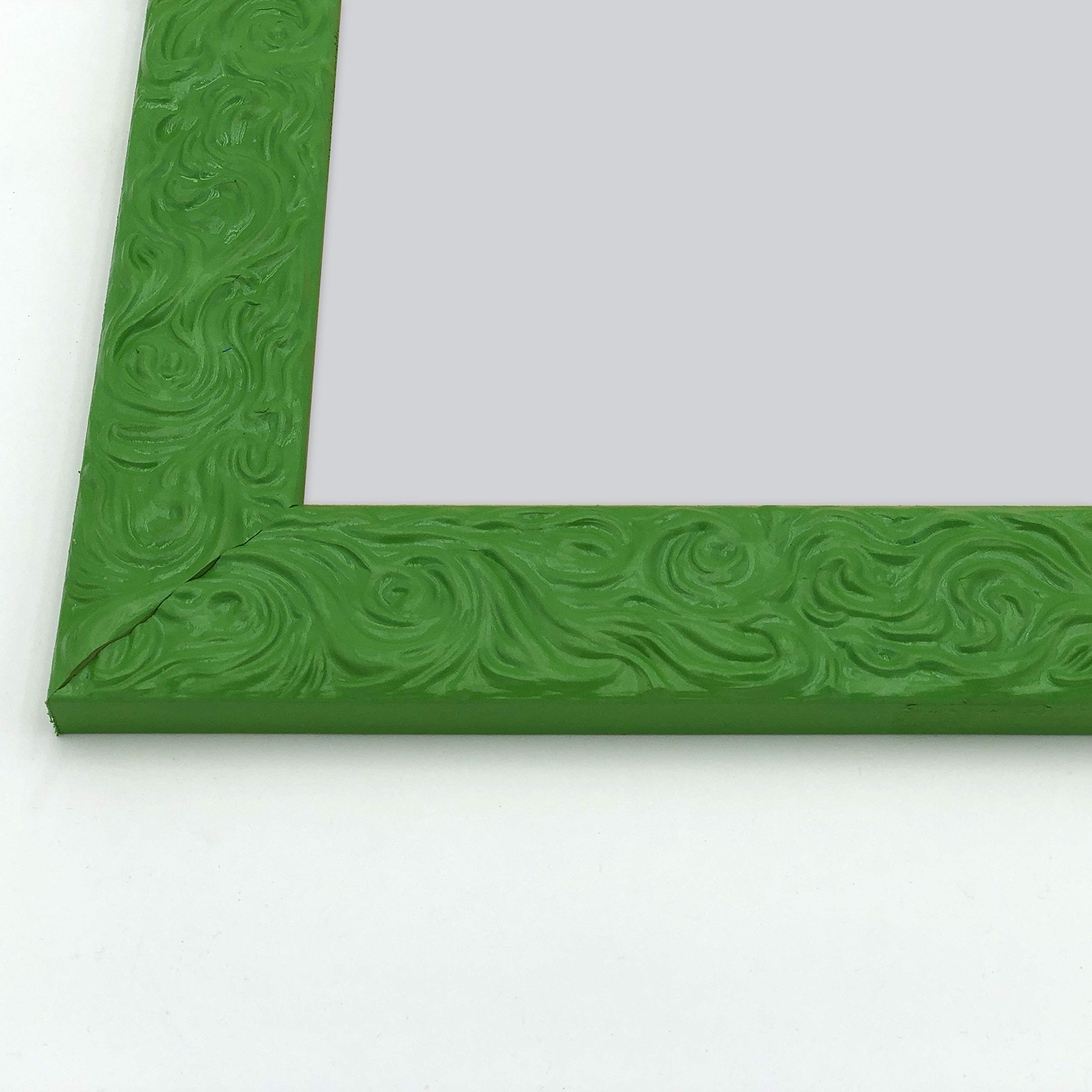 Poster e Stampa con Cornice Moderna - Bloody Mary Cocktail - Design Arredamento Bar - 70x70cm - Moderna Sagomata Effetto Onda Verde