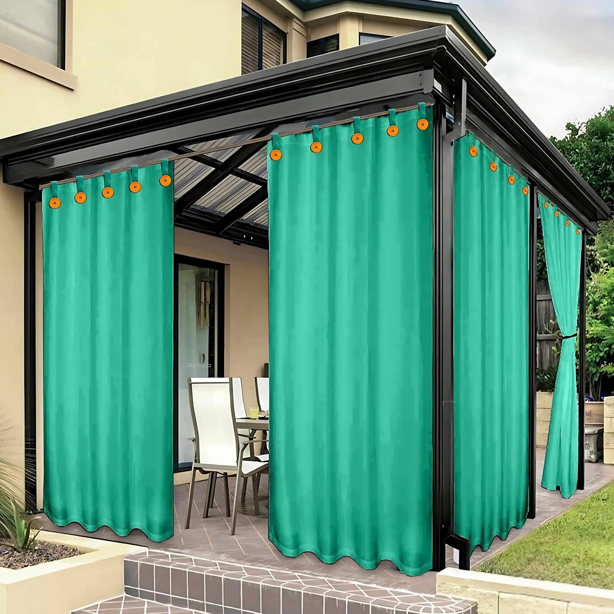 DRIOSE® Premium HDPE Fabric 300 GSM 90% Sun & Dust Blockage Uv/Heat Protection Indoor and Outdoor Loop Grommet Sheer Curtains for Garden Home Balcony/Window Door Curtain 4.5ft x 7.5ft Pack of 1-image-48