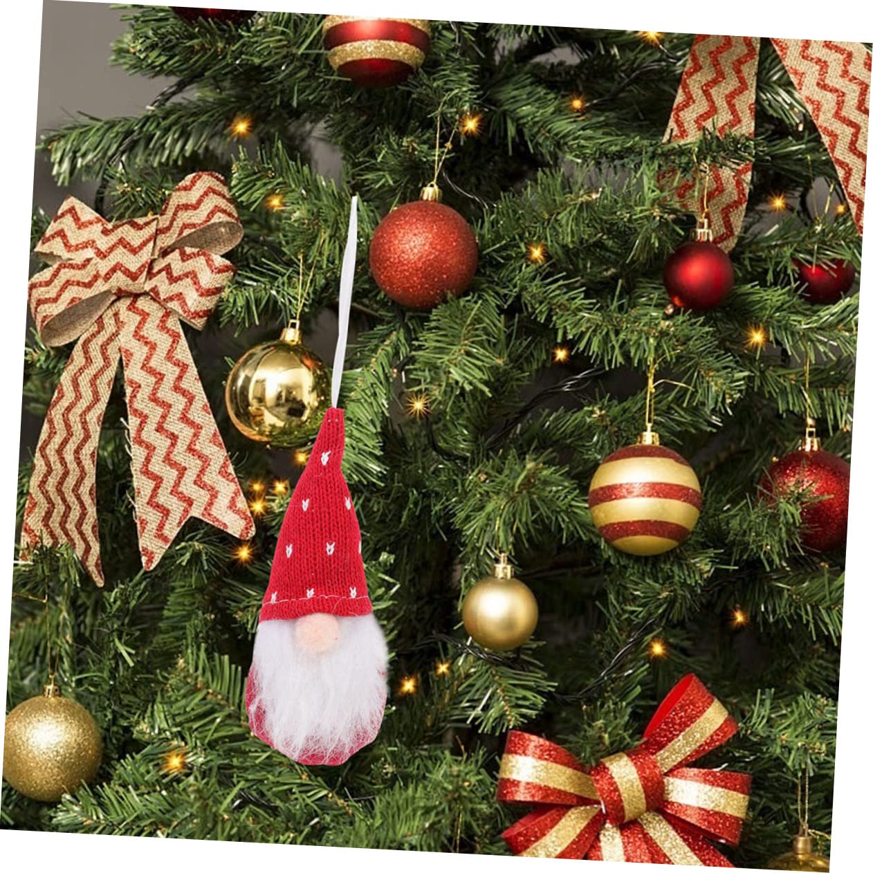 Ciieeo 18 STK Weihnachtspuppe Weihnachtsbaum Hängende Wichteldekorationen Weihnachtszwergverzierung Plüschzwerg-Ornamente Christbaumpuppenschmuck Schwedische Zwerge Rudolf Rot Stoff