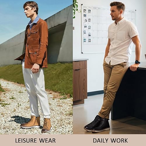 Miniatura 6 de Vostey - Botas para hombre tipo chukka, cómodas y casuales