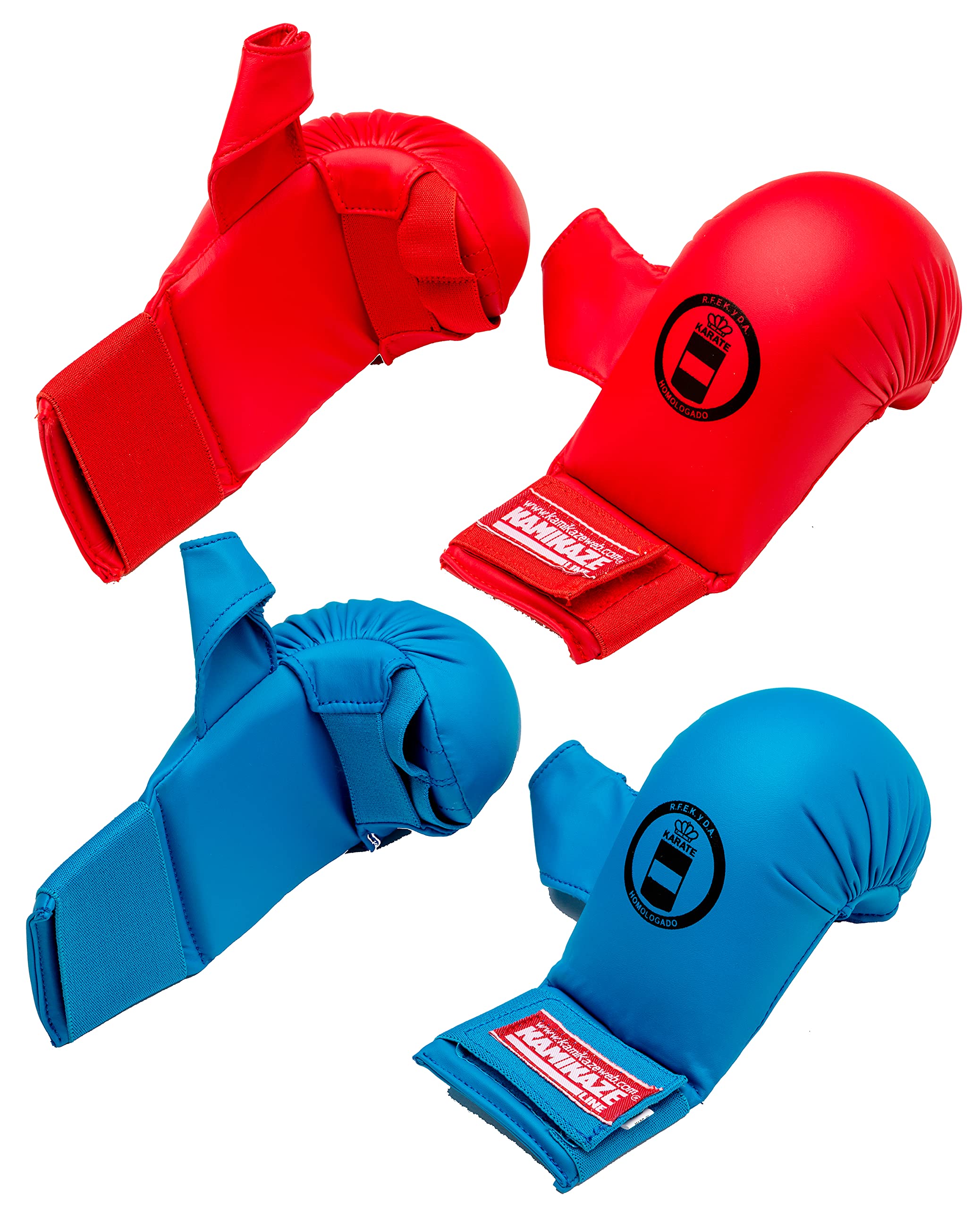 KAMIKAZE - Guantillas con protezione polgar per Karate, omologate RFEK Real Federazione spagnola di Karate
