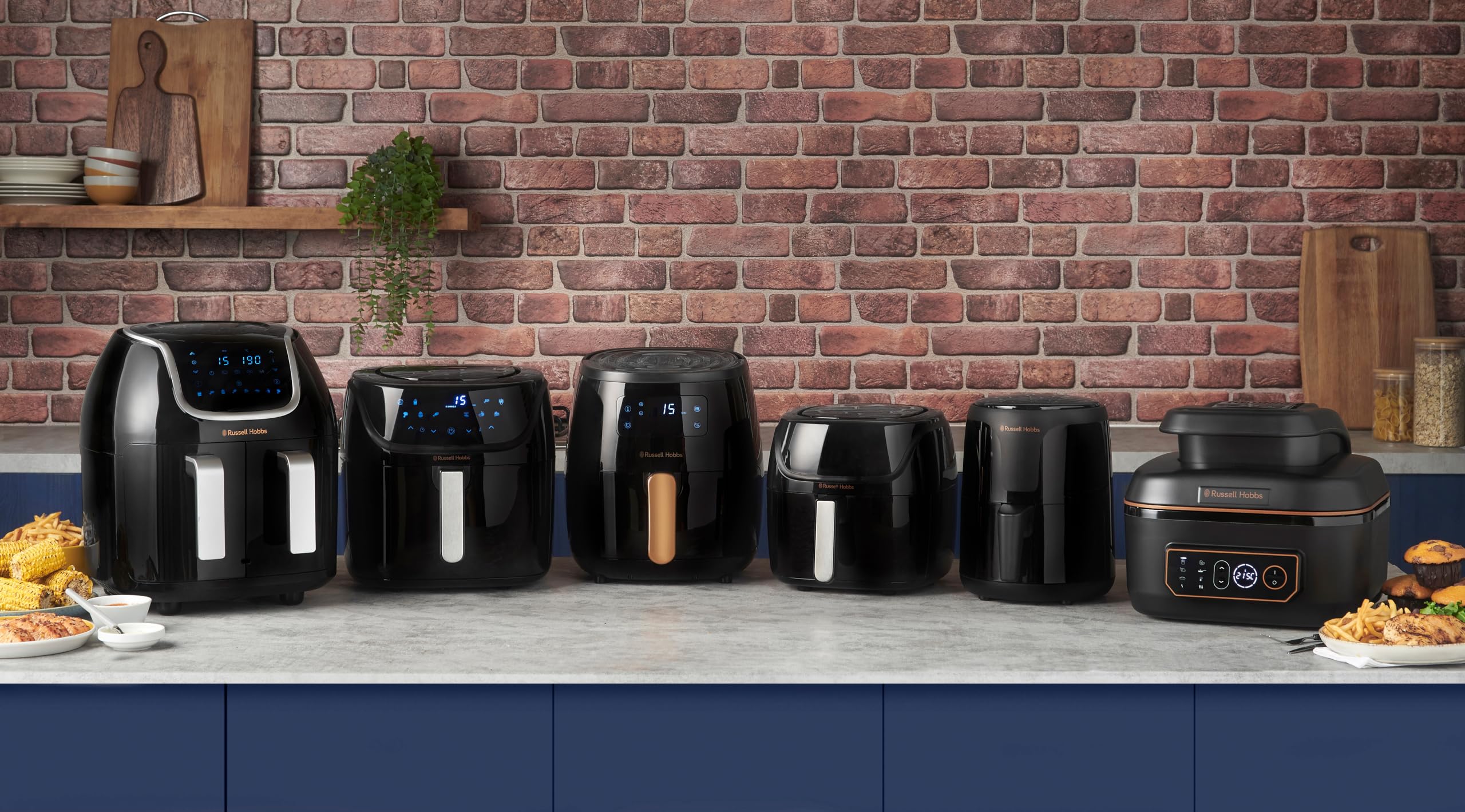 Russell Hobbs Freidora de Aire 8,5 l Doble, Freidora sin Aceite, Dos Cestillos Regulables por Separado, Dietética, Cocción Sincronizable, 8 Programas, Táctil, Digital, hasta 200º C, 27290-56S