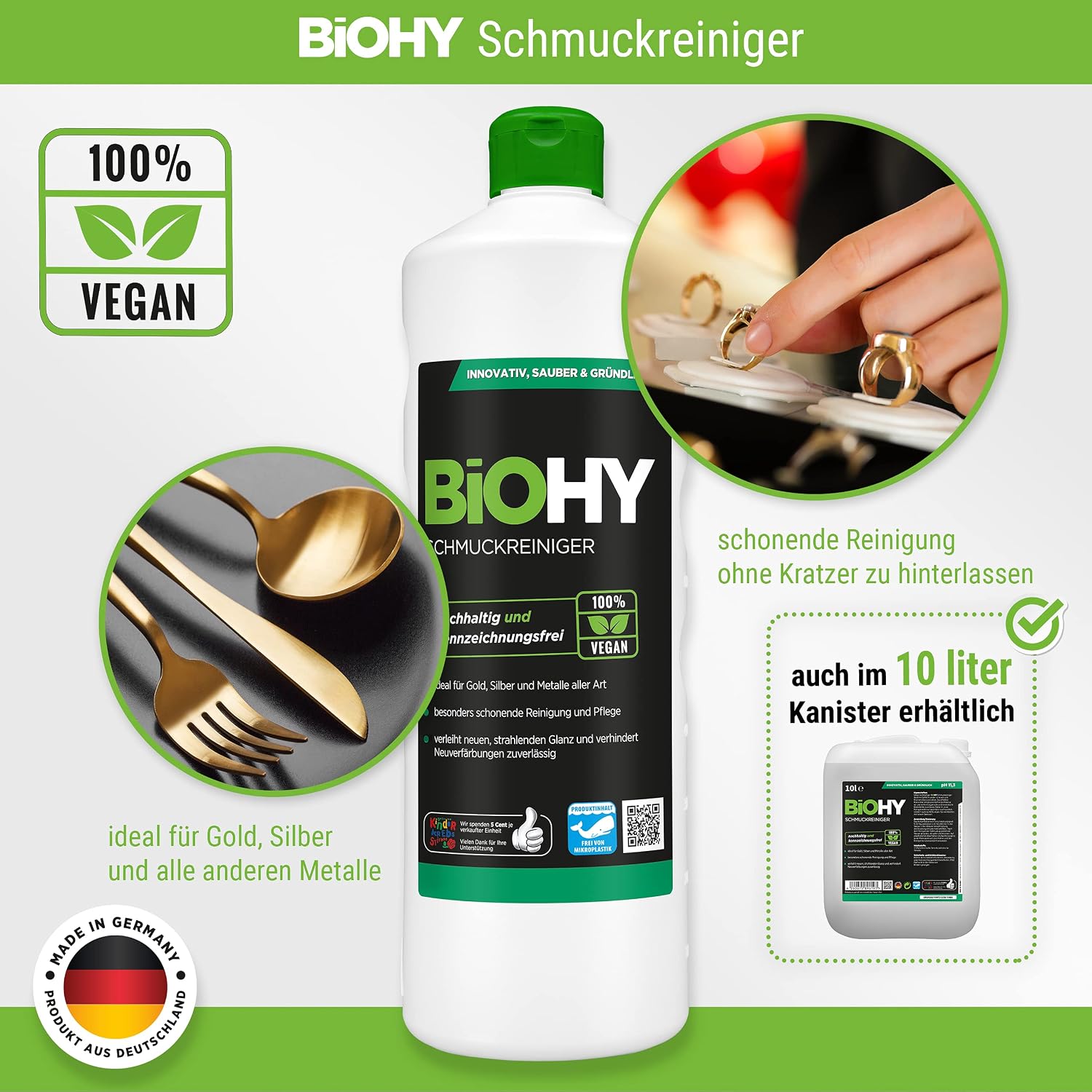 BiOHY Jewellery Cleaner (1l Bottle), V, 1 l (Pack of 1) - Image 4