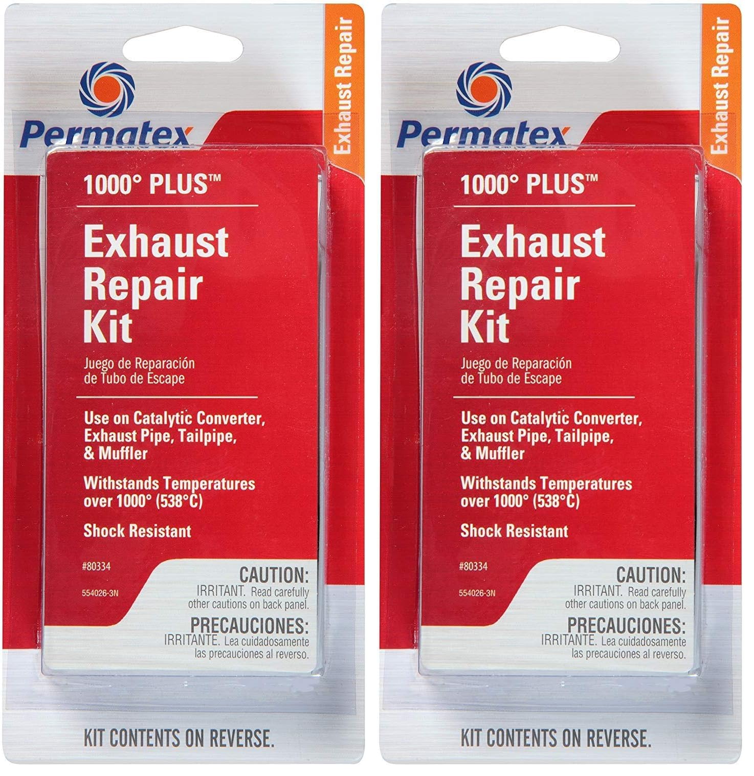 Permatex 80334 1000 Degree Plus Exhaust Repair Kit (Pack of 2)