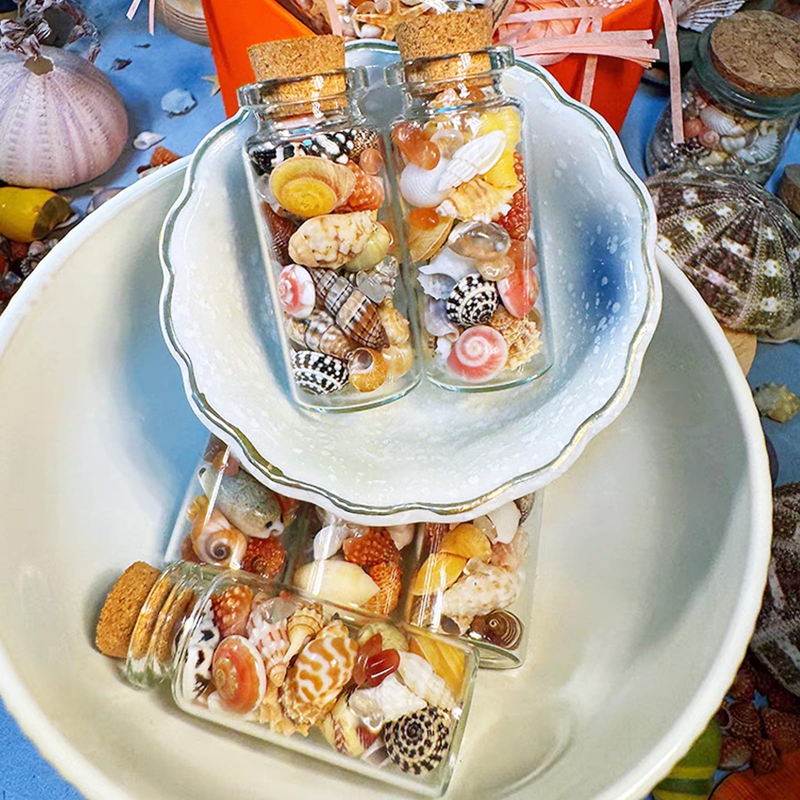 20 mini tappi in sughero da 10 ml, con 30 etichette e 30 corde di canapa, bottiglie desiderabili, provette con tappo in sughero, mini bottiglie di vetro per feste di nozze, decorazione,