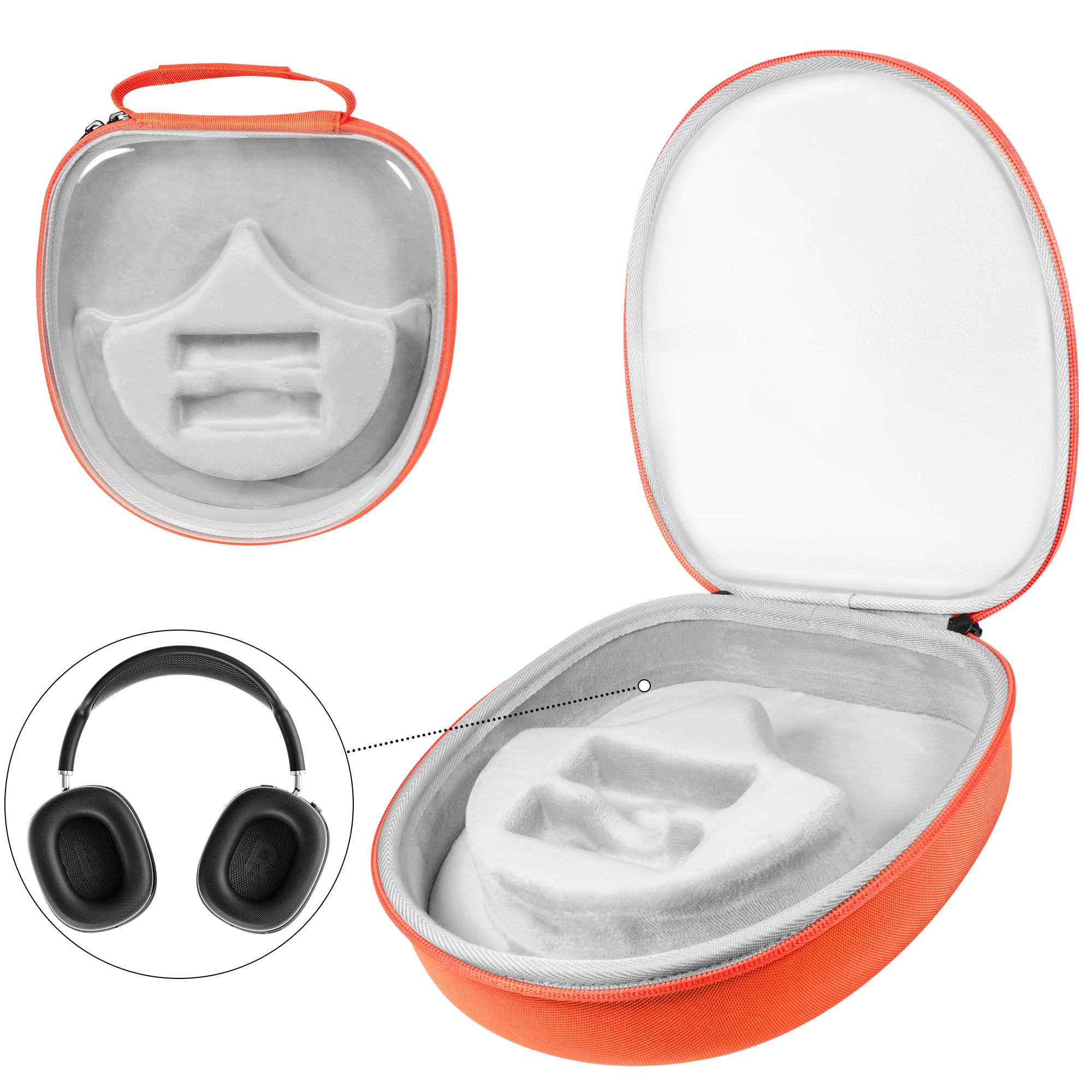 Bolsa de almacenamiento para auriculares compatible con Sony, Skullcandy, Plantronics, Bose, Beats, JBL, Sennheiser (naranja, pequeña (transparente)