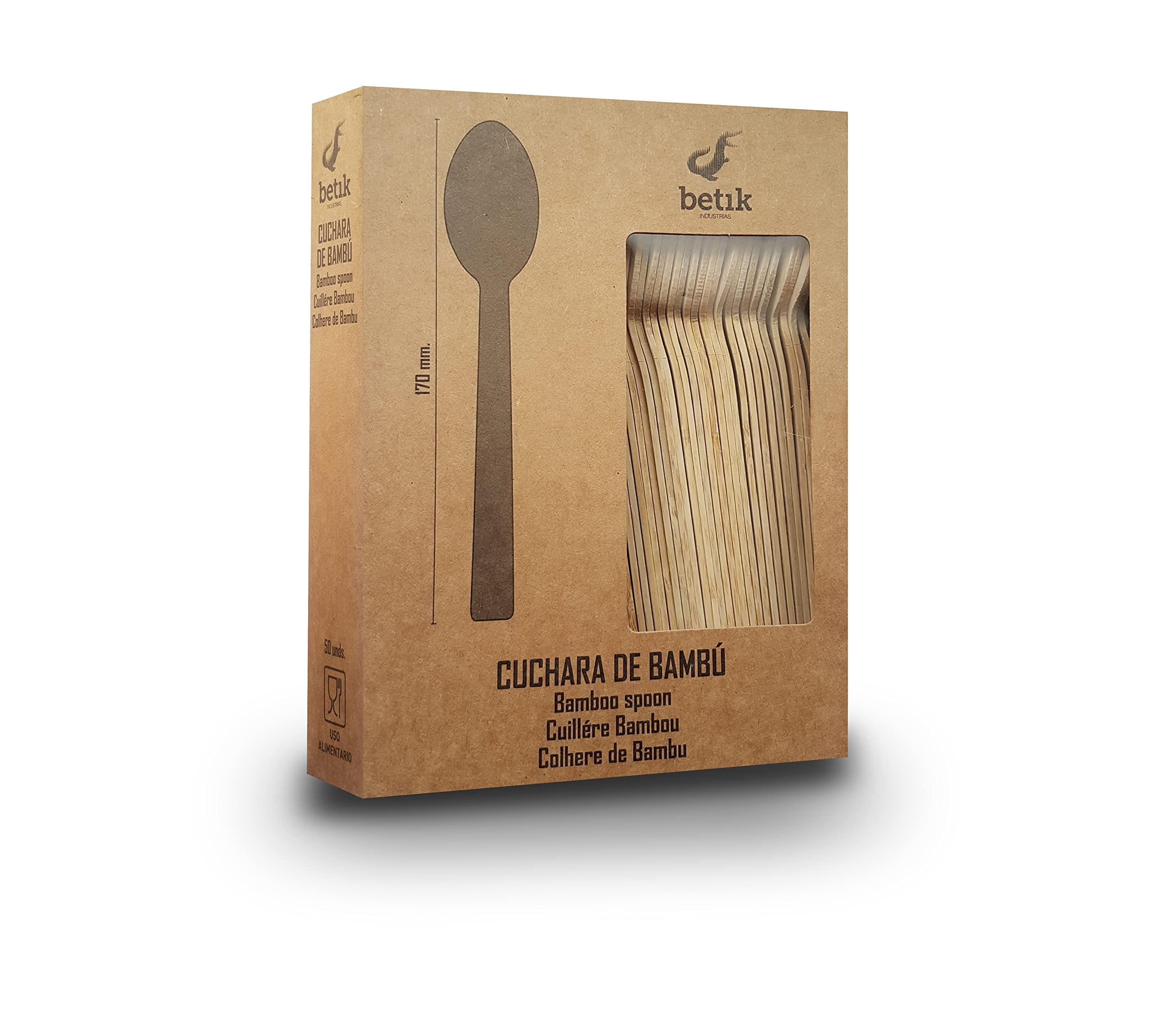 Cuillère en bambou jetable de 17 cm, lot de 1500 couverts biodégradables et naturels