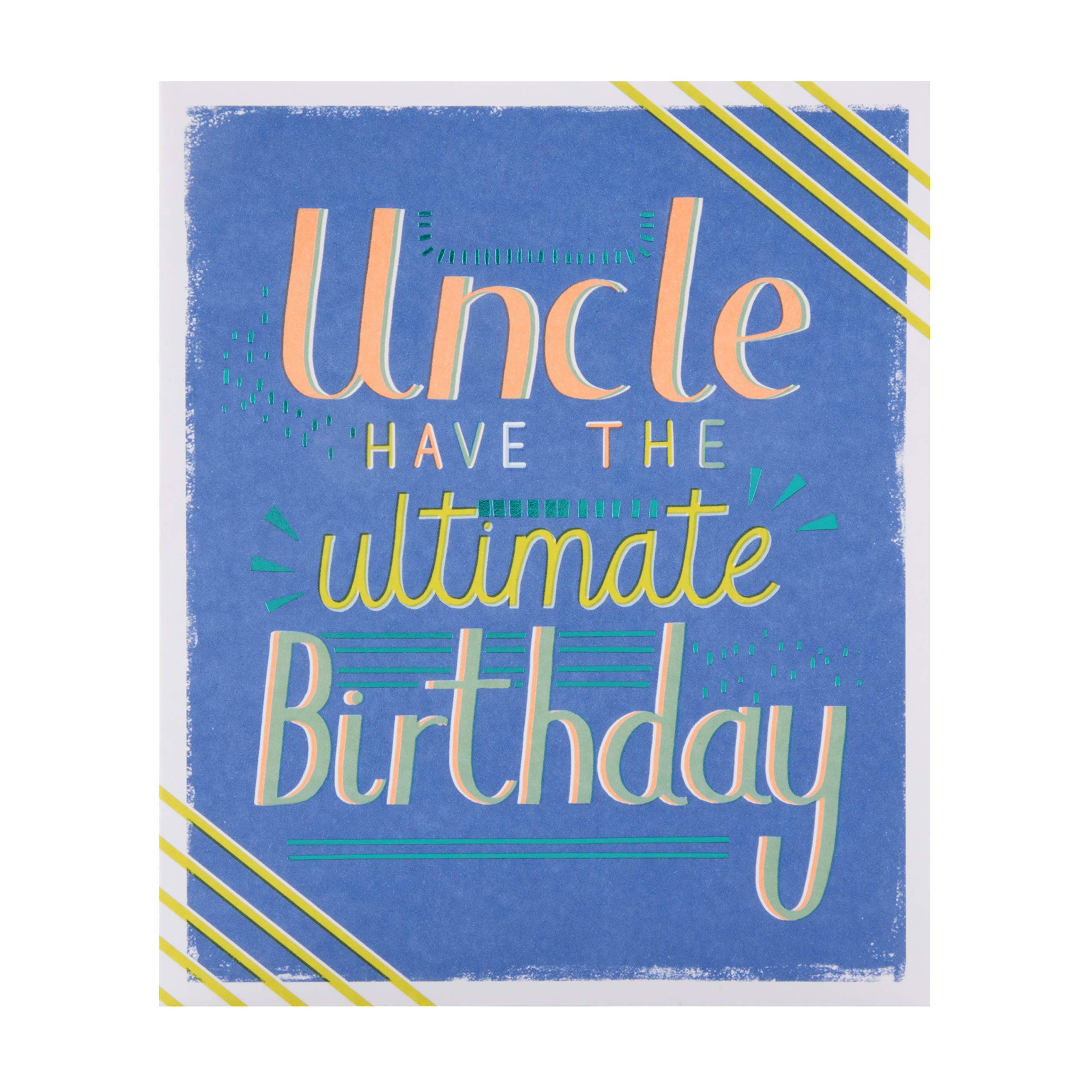 Amazon.com : Birthday Card for Uncle from Hallmark - Contemporary Text  Design : Office Products