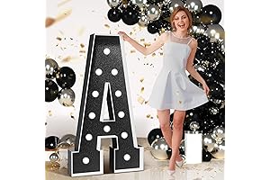 imprsv Standing Letters Black - Large 4 Feet Tall Light Up Letters for Party Decor
