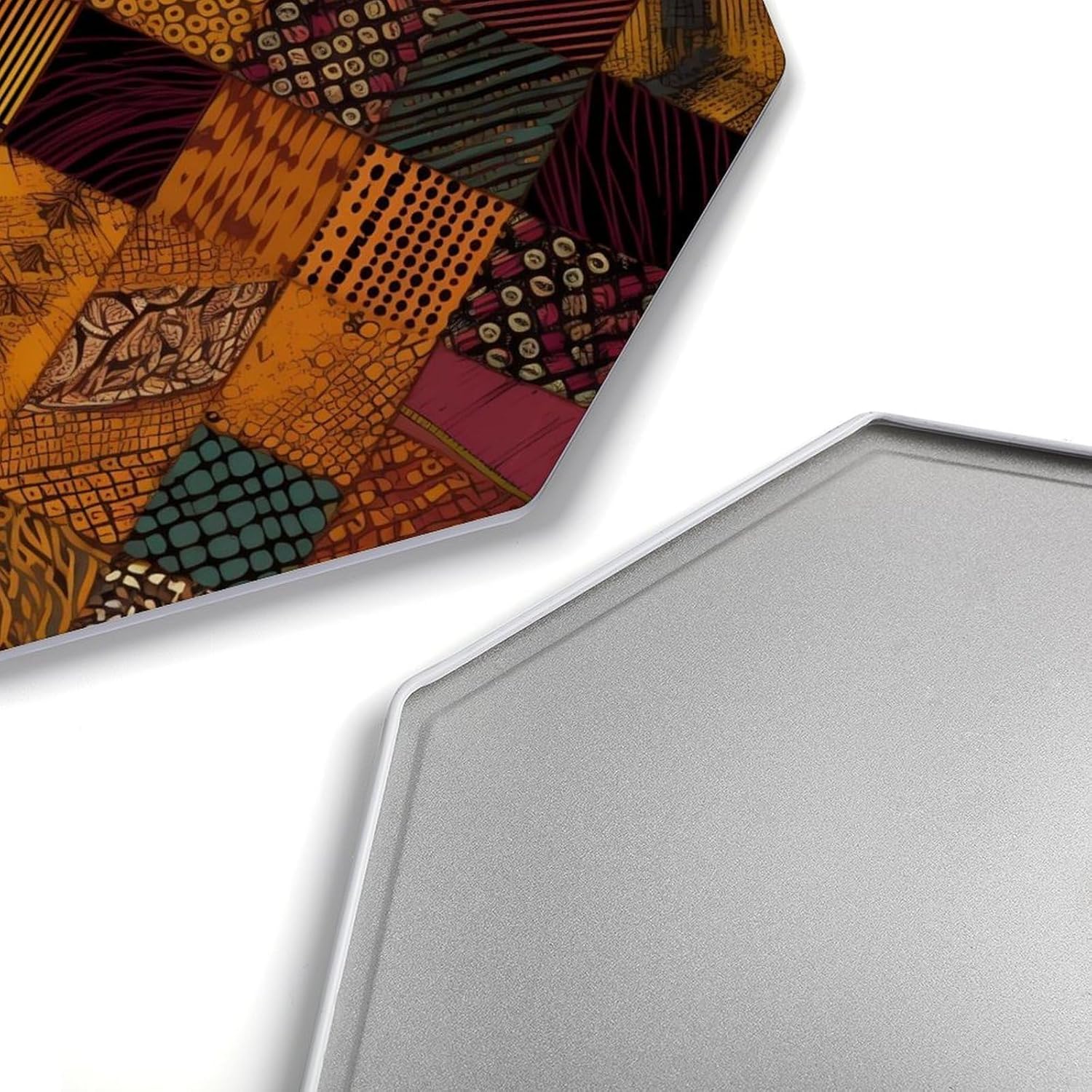 Ctagon Metal Sign for Home, Modern Display Plate for Kitchen, African Style Patchwork Plates Accent Hanging Wall Decorations 3PCS for Living Room, Bedroom, Hallway, Hotel