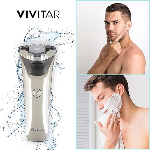 Miniatura 5 de VIVITAR Afeitadora giratoria metálica inalámbrica de 3 cabezales, afeitadora giratoria eléctrica inalámbrica para hombres con tres cabezales