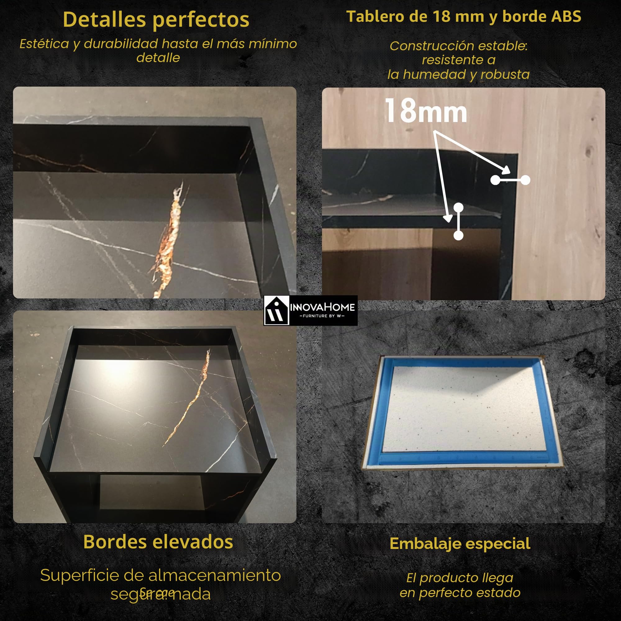INNOVAHOME Armario para Lavadora Robusto 18mm - Mueble con Protección Antivibración, Borde Alto y Solución de Almacenaje para Lavadero, 66x97x62cm, San Sebastián