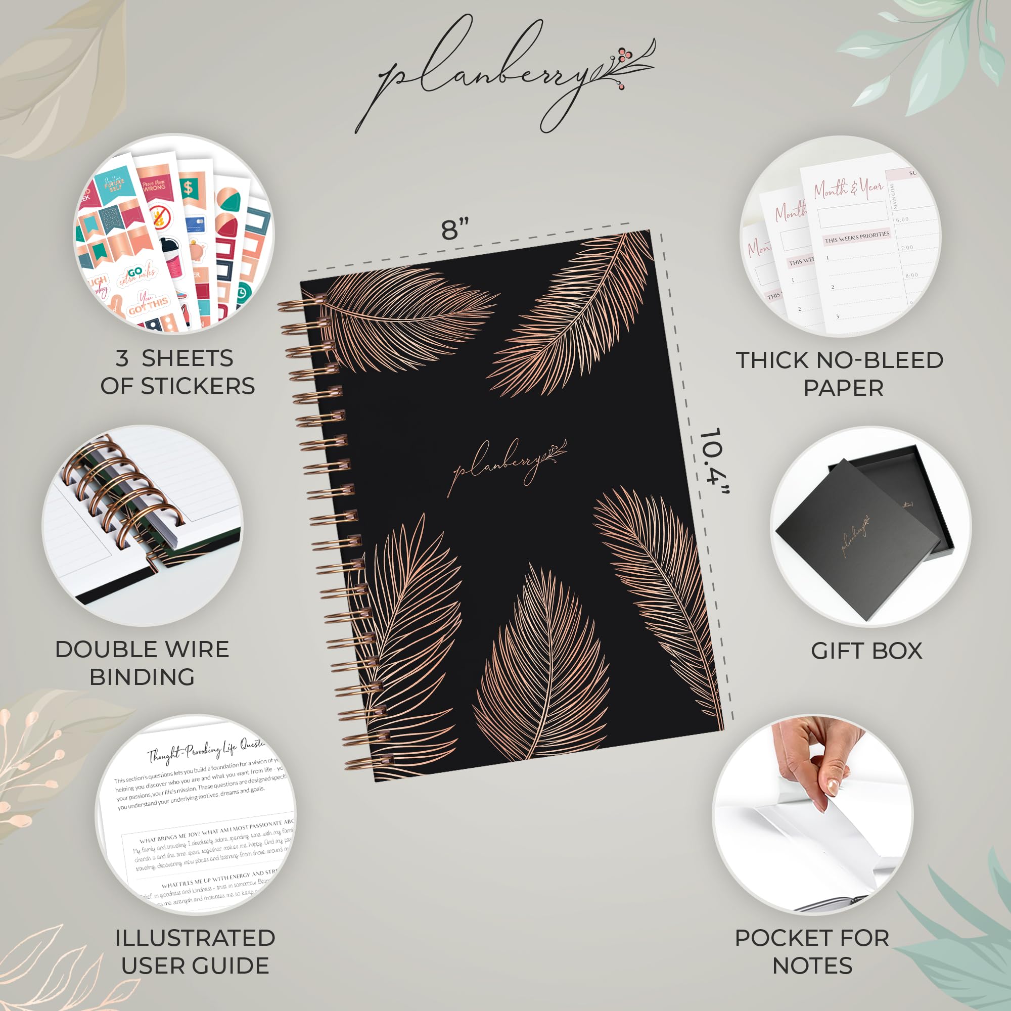 PLANBERRY Large Hourly Schedule Planner Premium, Undated Hourly Schedule & Budget Organizer for Time Management - Image 2