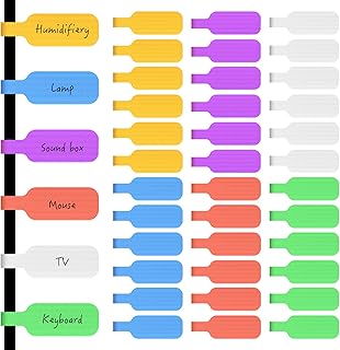 36pcs Cable Cord Labels, Write-On Wire Label Tags,2.28" Large Size | 6 Color Reusable Wire Labels for Cable Management, Easy Identification of Chargers, Electronics, Office & Home Organization